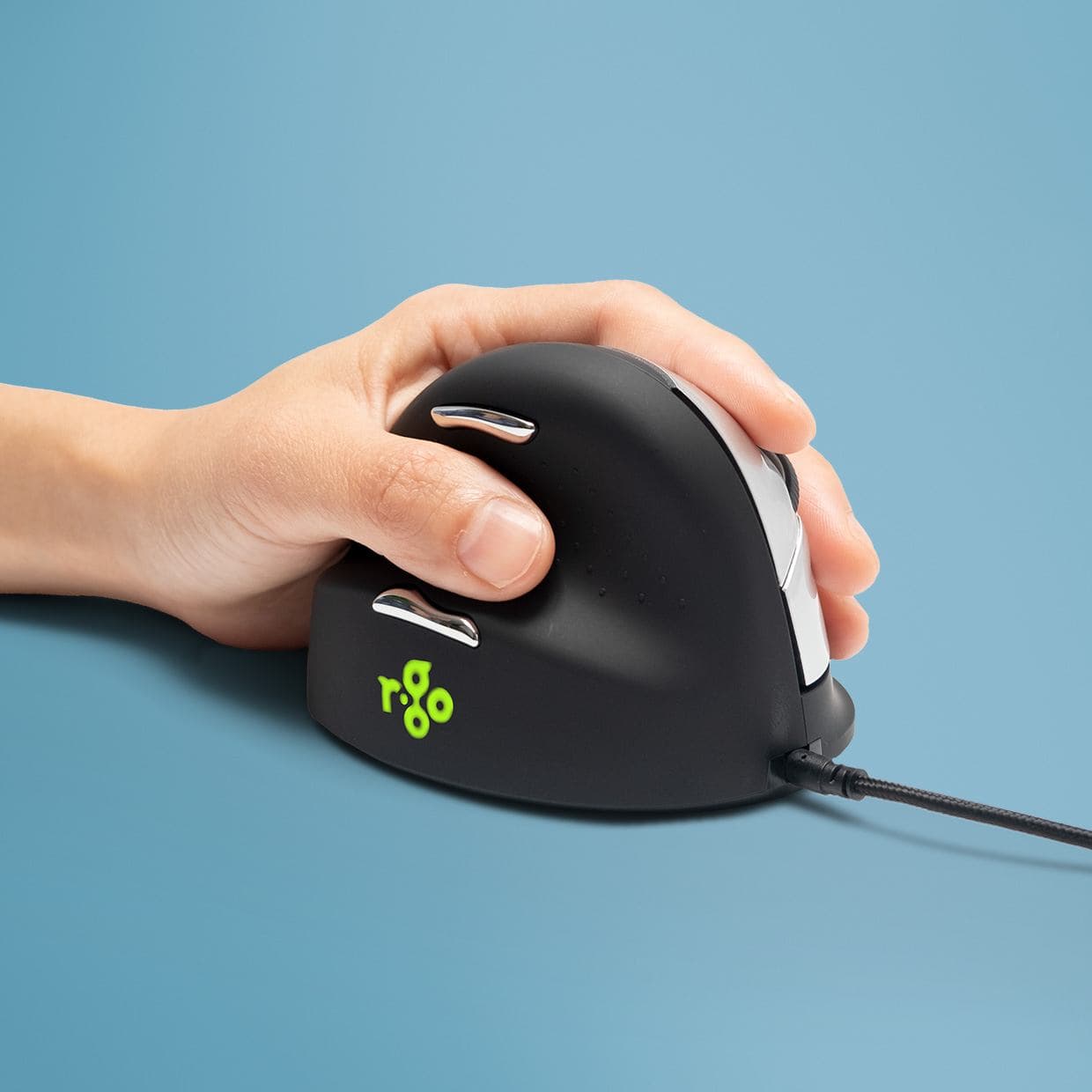 R-Go Tools HE Mouse Ergonomico - Grande, Mancino, Cablato