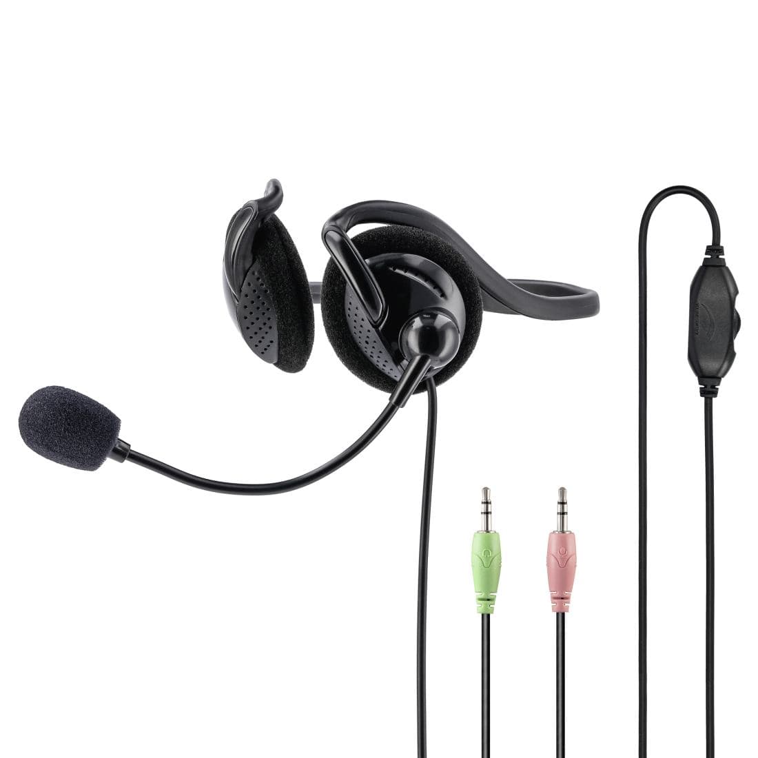 Hama NHS-P100 Cuffia Passanuca Cablata Ufficio Nero