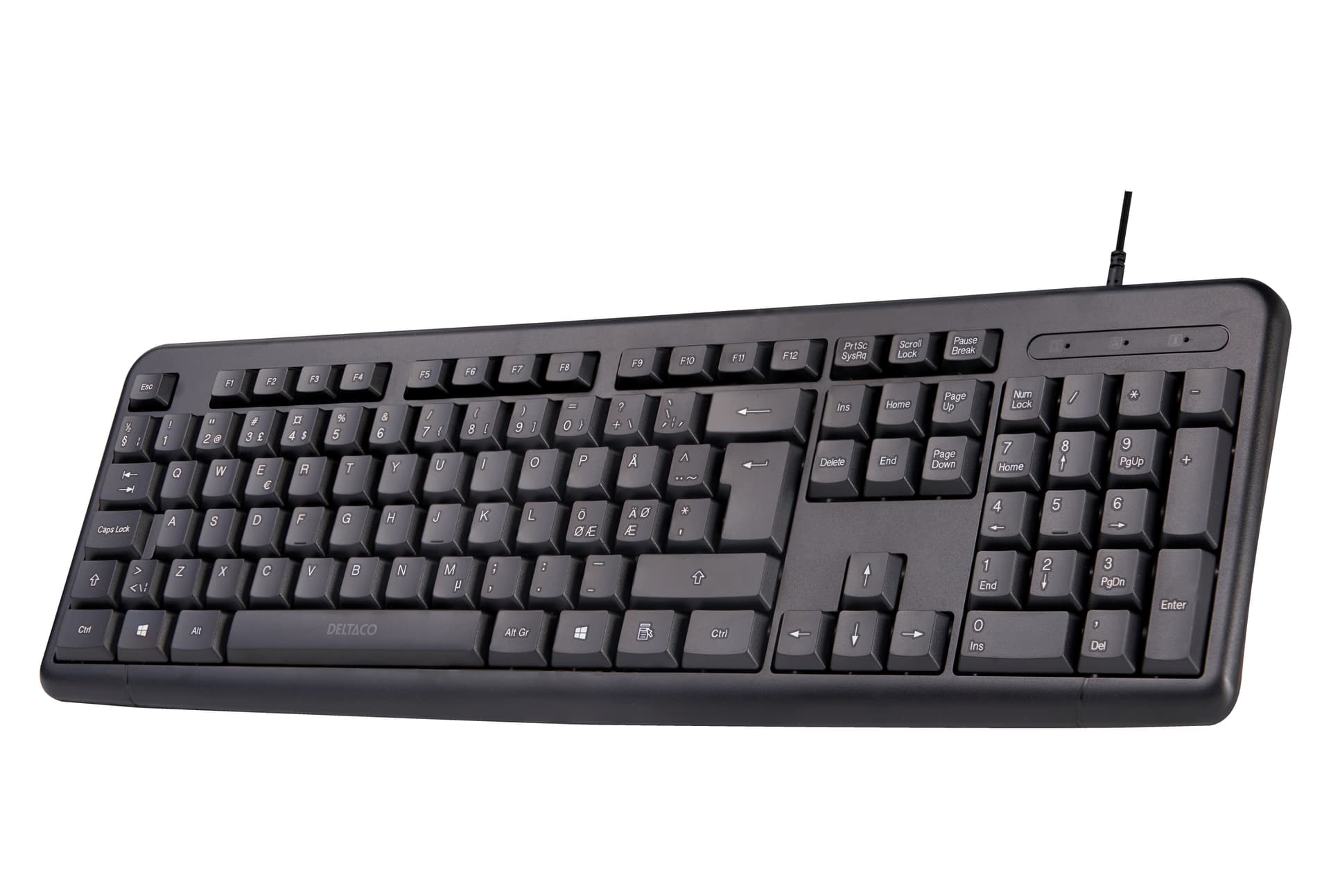 Deltaco TB-53 Tastiera USB QWERTY Nordic Nera