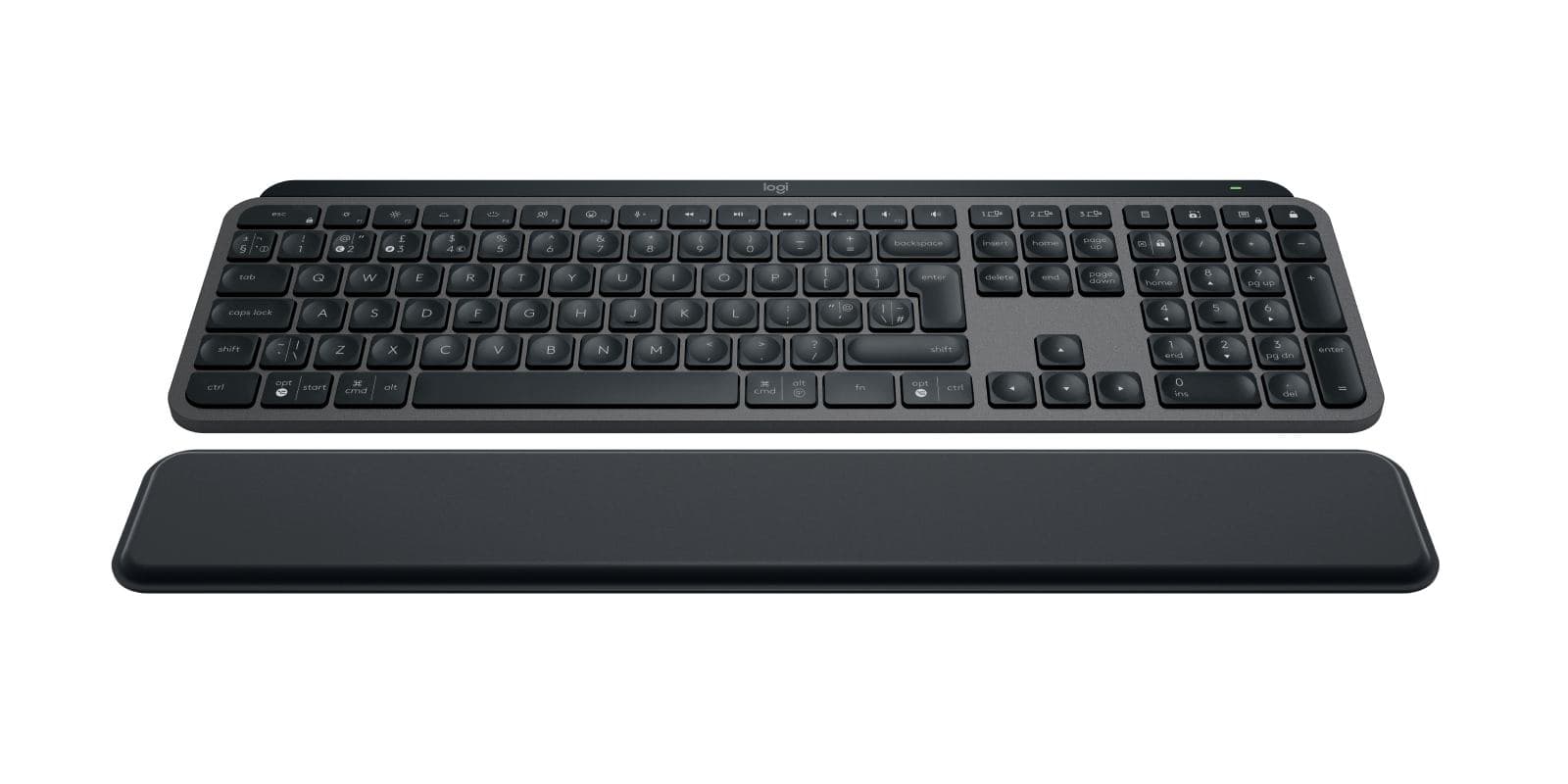 Logitech MX Keys S (logitech MX Keys S - Keyboard - Backlit - Wireless - Bluetooth LE - Qwerty - UK - Key Switch: Scissor-key - Graphite - with Palm Rest) - Versione UK