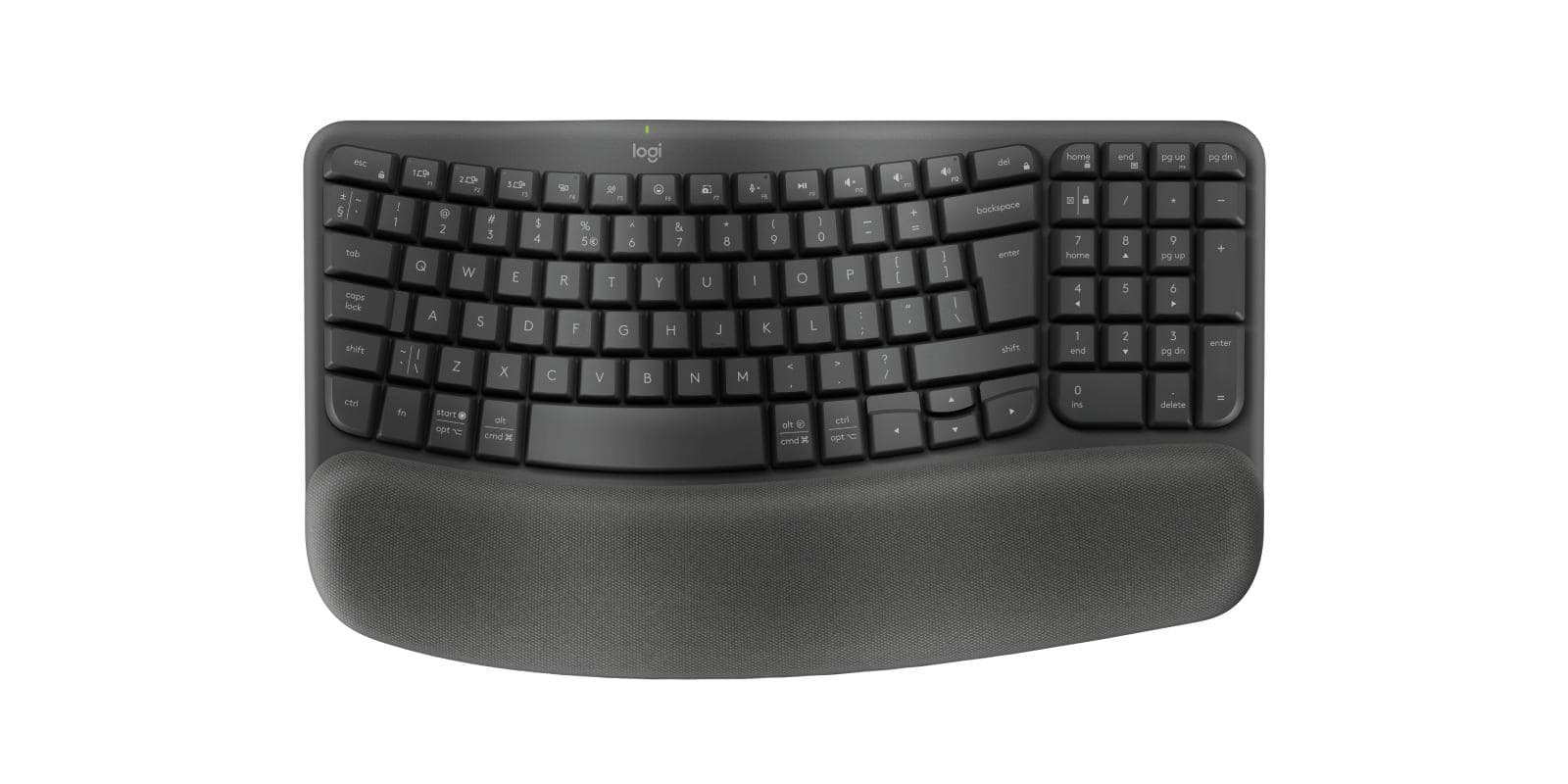 Logitech ERGO Wave Keys tastiera Ufficio RF senza fili + Bluetooth QWERTY US International Grafite (Wave Keys keyboard RF - Wireless + Bluetooth QWERTY - US International Graphite - Warranty: 12M)