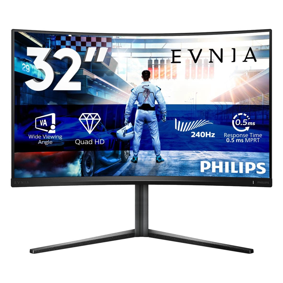 Philips Evnia 5000 32M2C5500W/00 Monitor PC 80 cm [31.5] 2560 x 1440 Pixel Quad HD LCD Nero (Philips Evnia 5000 32M2C5500W - Monitor a LED - gaming - curvato - 32 [31.5 visualizzabile] - 2560 x 1440 QHD @ 240 Hz - VA - 500 cd/mÂ² - 4000:1 - DisplayHD