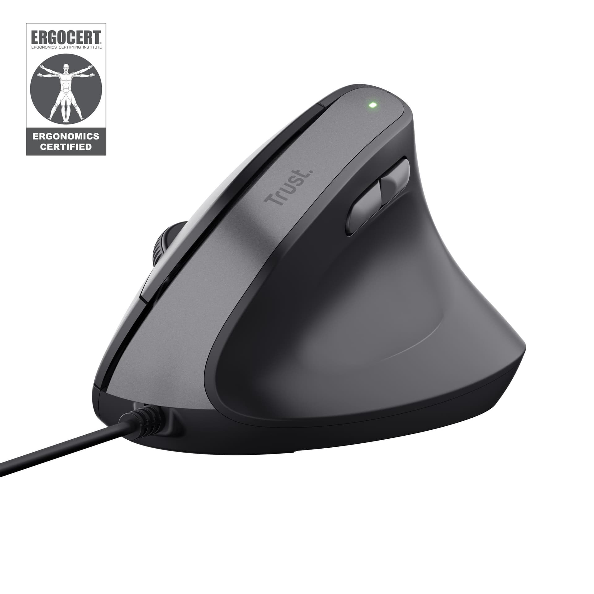 Trust Bayo II mouse Mano destra USB tipo A 2400 DPI (TRUST BAYO II WIRED ERGONOMIC MOUSE BLK 25144)