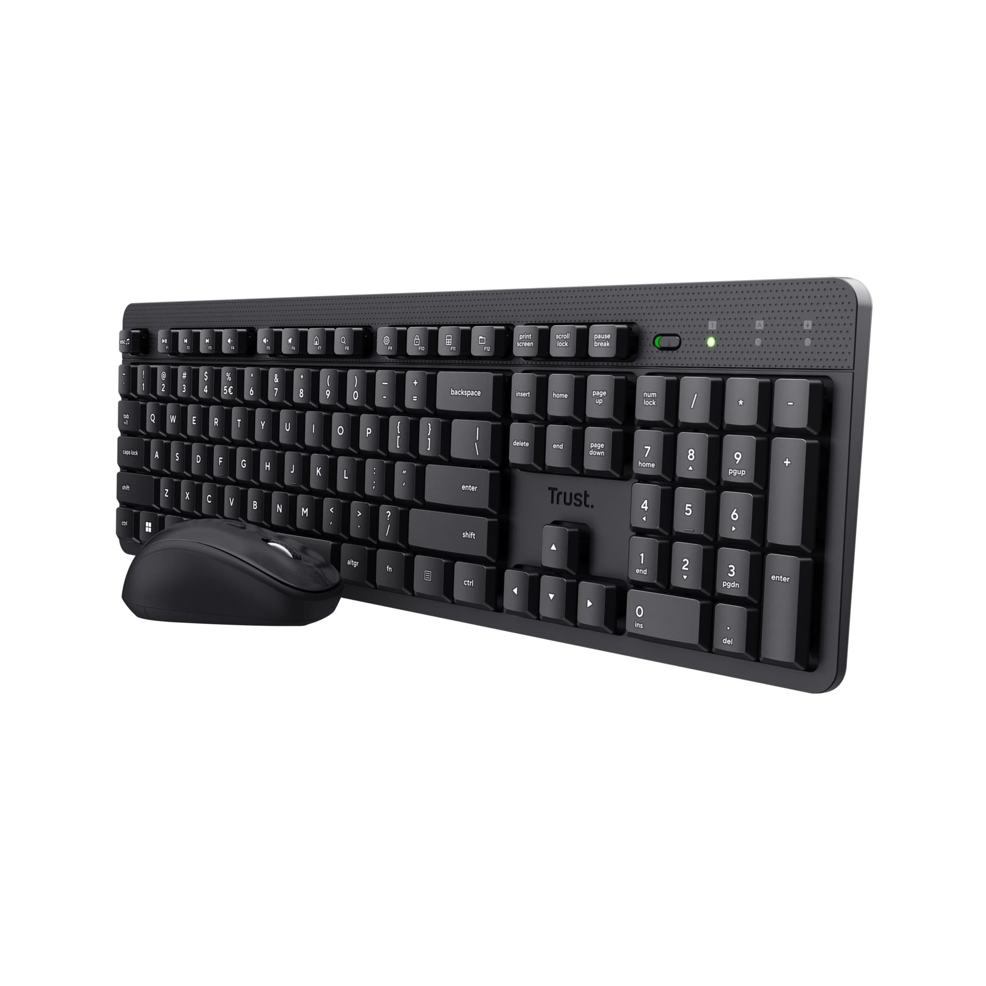 Trust Ody II tastiera Mouse incluso Ufficio RF Wireless QWERTY Inglese UK Nero (TRUST - 25022 ODY II WL KEYBOARD & MOUSE BLK UK) - Versione UK