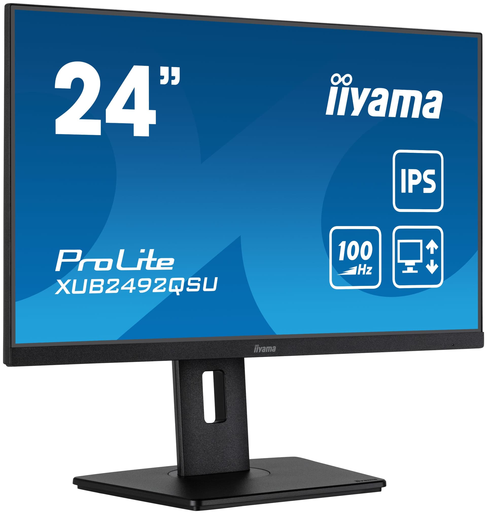 iiyama ProLite XUB2492QSU-B1 Monitor PC 60,5 cm [23.8] 2560 x 1440 Pixel Quad HD LED Nero (iiyama ProLite XUB2492QSU-B1 - Monitor a LED - 24 - 2560 x 1440 WQHD @ 100 Hz - IPS - 300 cd/mÂ² - 1000:1 - 0.5 ms - HDMI, DisplayPort - altoparlanti - nero, o