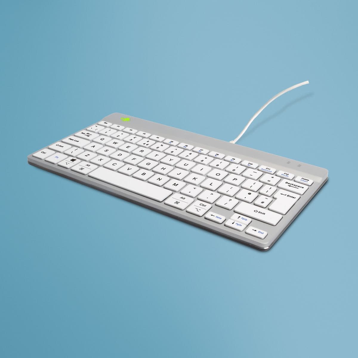 R-Go Tools Tastiera ergonomica R-Go Compact Break, tastiera compatta con software break, QWERTY [UK], con cavo, bianco (Ergonomic keyboard R-Go Compact Break, compact ke) - Versione UK
