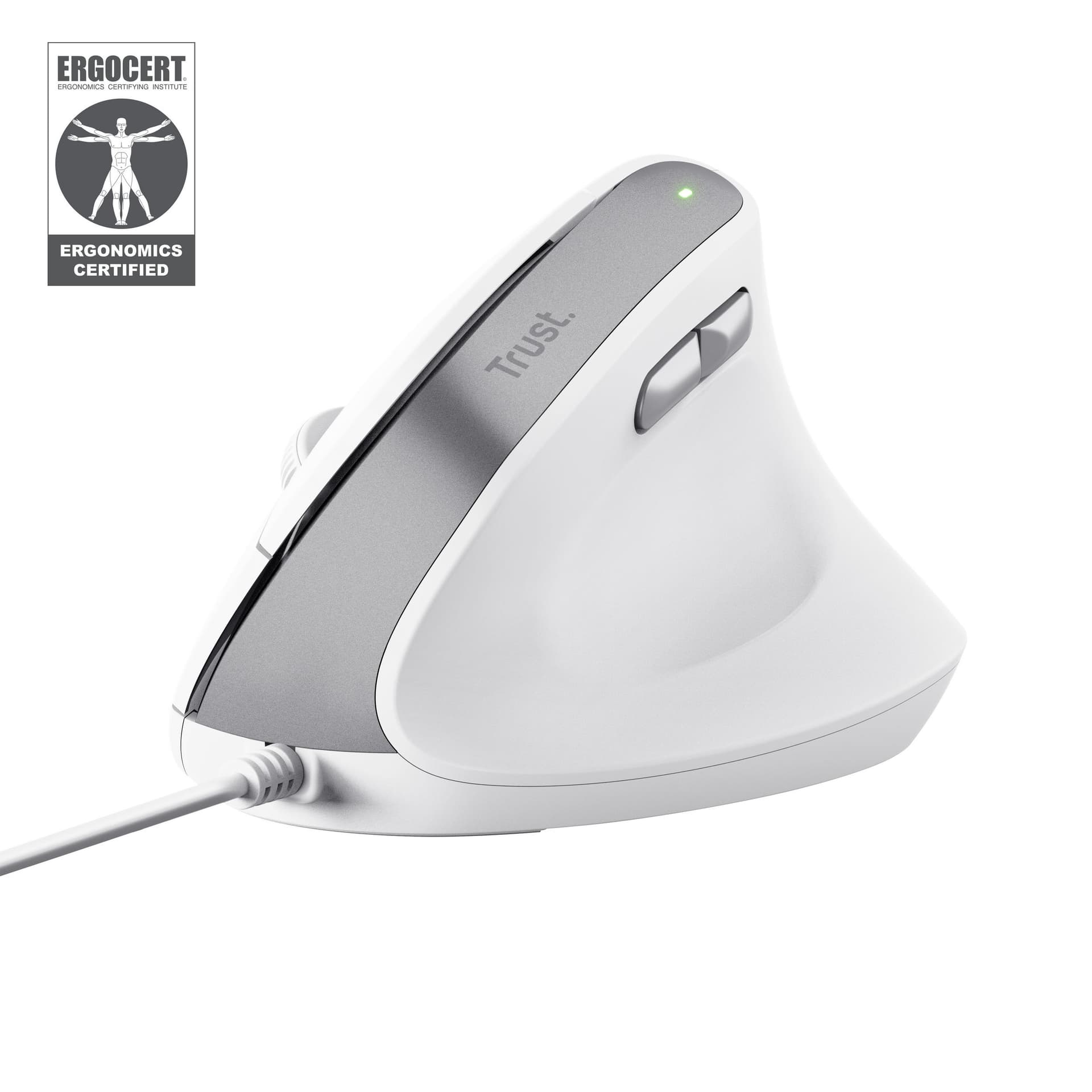 Trust Bayo II mouse Ufficio Mano destra USB tipo A Ottico 2400 DPI (BAYO II ERGONOMIC MOUSE WHT - )