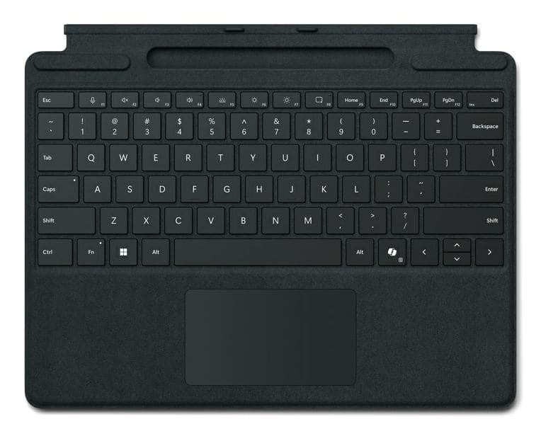 Microsoft Surface Pro Keyboard with pen storage for Business Microsoft Cover port Nero (Microsoft Surface Pro Signature Keyboard - Keyboard - with accelerometer, trackpad, Surface Slim Pen 2 storage and charging tray - QWERTY - UK - black - for Surfa