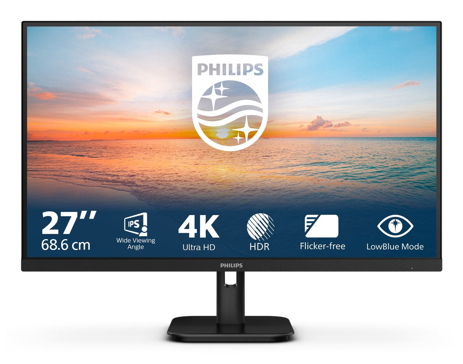 Philips 27E1N1800A/00 Monitor PC 68,6 cm [27] 3840 x 2160 Pixel 4K Ultra HD LED Nero (Philips 27E1N1800A - 1000 Series - monitor a LED - 27 - 3840 x 2160 4K @ 60 Hz - IPS - 350 cd/mÂ² - 1000:1 - HDR10 - 4 ms - 2xHDMI, DisplayPort - altoparlanti - ner