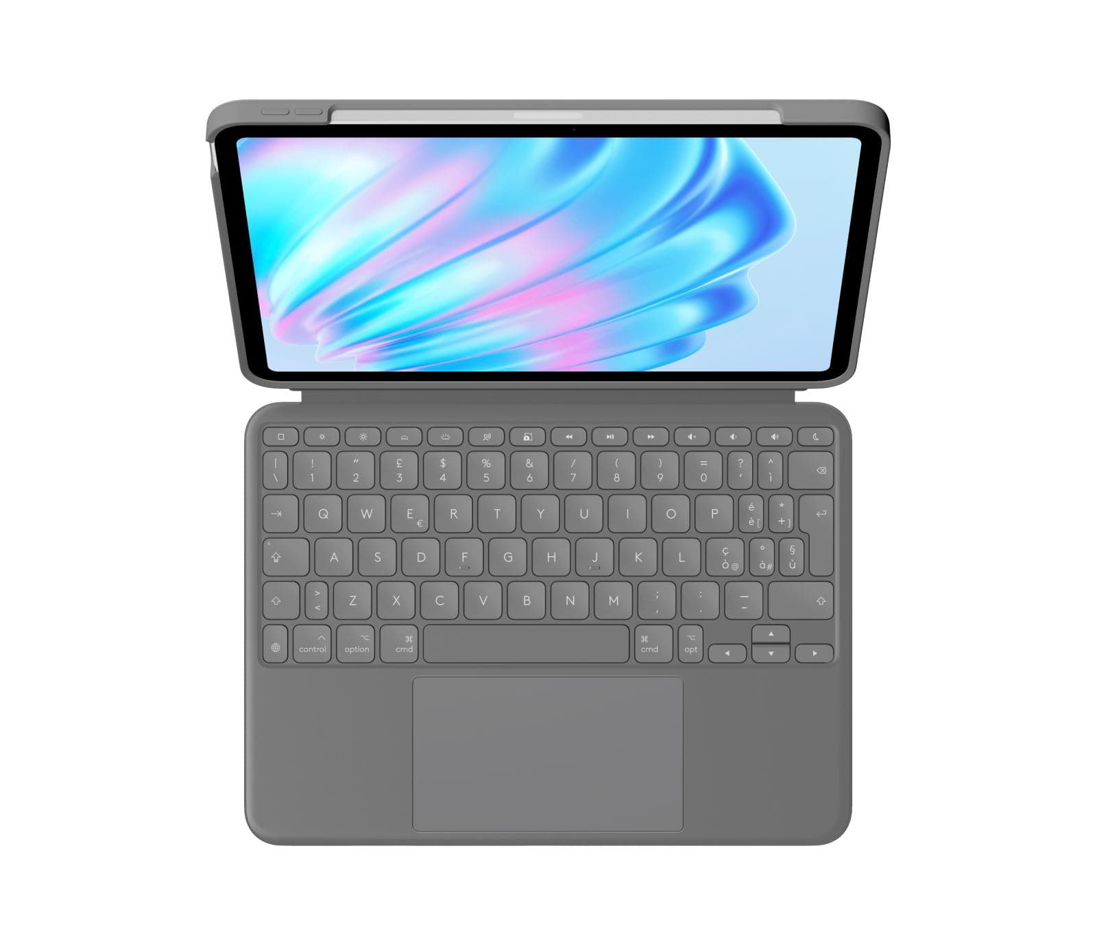 Logitech Combo Touch per iPad Air da 11, iPad Air [5a gen] (Logitech Combo Touch - Custodia tastiera e carta - con trackpad - retroilluminato - Apple Smart connector - QWERTY - italiana - grigio oxford - per Apple 11-inch iPad Air [M2, M3])