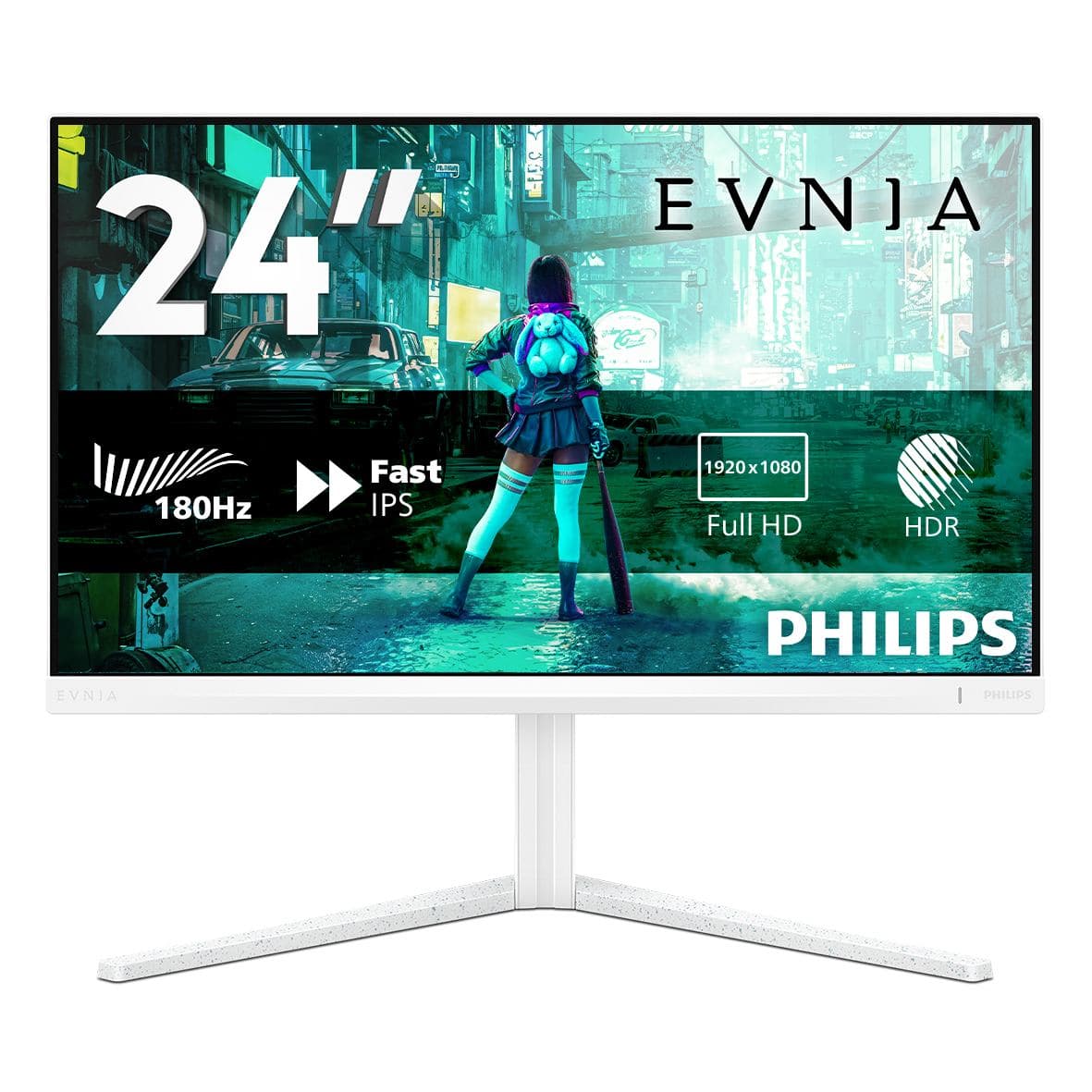 Philips Evnia 24M2N3201A/00 Monitor PC 60,5 cm [23.8] 1920 x 1080 Pixel Full HD LCD Bianco (Philips Evnia 3000 24M2N3201A - Monitor a LED - gaming - 24 [23.8 visualizzabile] - 1920 x 1080 Full HD [1080p] @ 180 Hz - Fast IPS - 300 cd/mÂ² - 1000:1 - HD