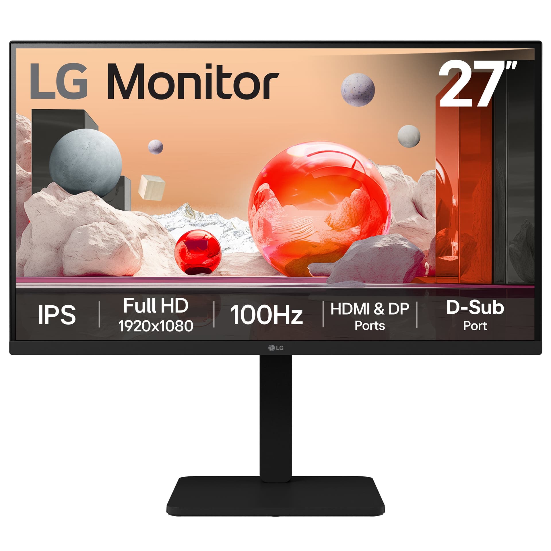 LG 27BA450-B Monitor PC 68,6 cm [27] 1920 x 1080 Pixel Full HD Nero (27IN 27BA450-B.AEKQ LG IPS - MONITOR 1920X1080 16:9 5MS 1300:)
