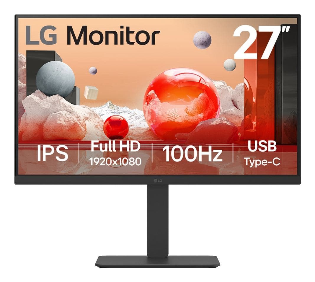 LG 27BA650-B Monitor PC 68,6 cm [27] 1920 x 1080 Pixel Full HD LCD Nero (LG 27BA650-B - LED monitor - 27 - 1920 x 1080 Full HD [1080p] @ 100 Hz - IPS - 250 cd/mÂ² - 1300:1 - 5 ms - HDMI, DisplayPort, USB-C - speakers - black)