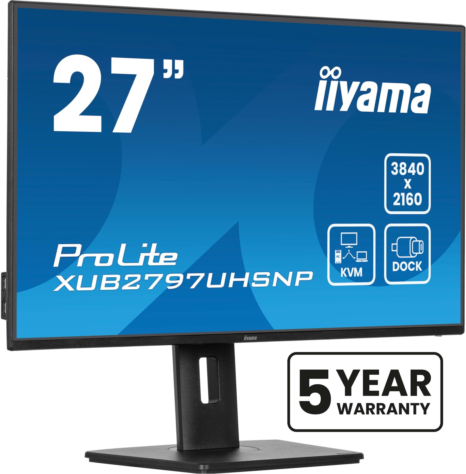 iiyama ProLite XUB2797UHSNP-B1 Monitor PC 68,6 cm [27] 3840 x 2160 Pixel 4K Ultra HD LED Nero (iiyama ProLite XUB2797UHSNP-B1 - LED monitor - 27 - 3840 x 2160 4K @ 60 Hz - IPS - 350 cd/mÂ² - 1300:1 - 4 ms - HDMI, DisplayPort, USB-C - speakers - black
