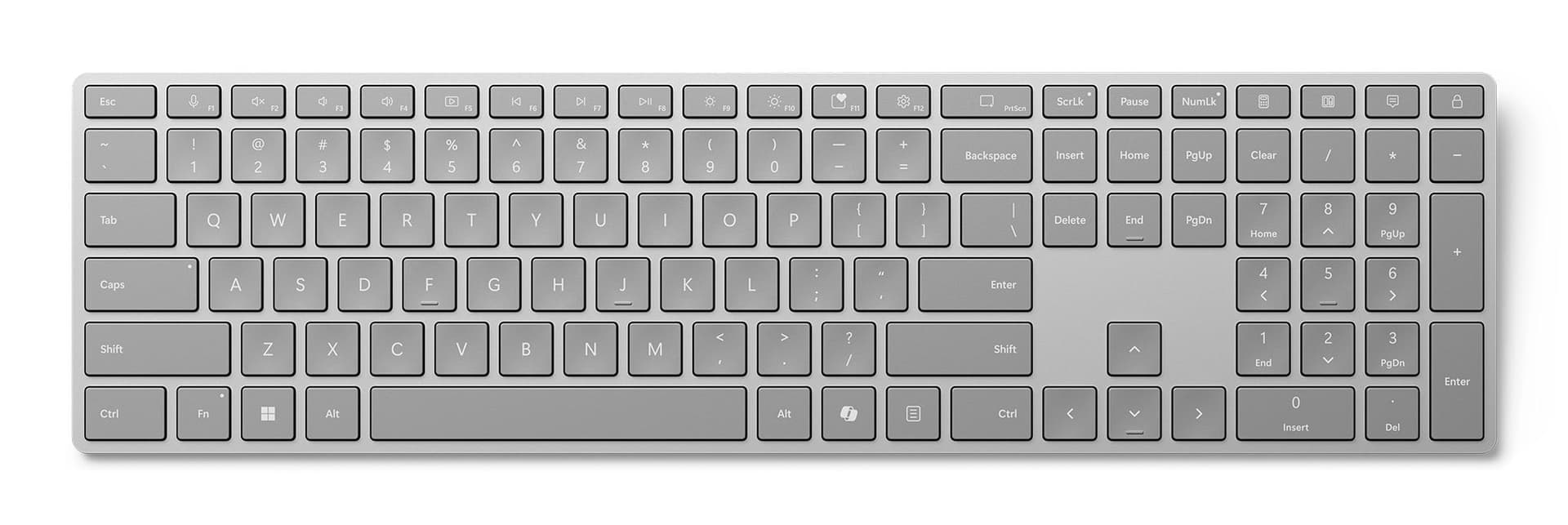 Microsoft Surface Keyboard [2nd Edition] tastiera Casa/ufficio Bluetooth Grigio (SURFACE KEYBOARD COPILOT - BLUETOOTH UK GRAY) - Versione UK