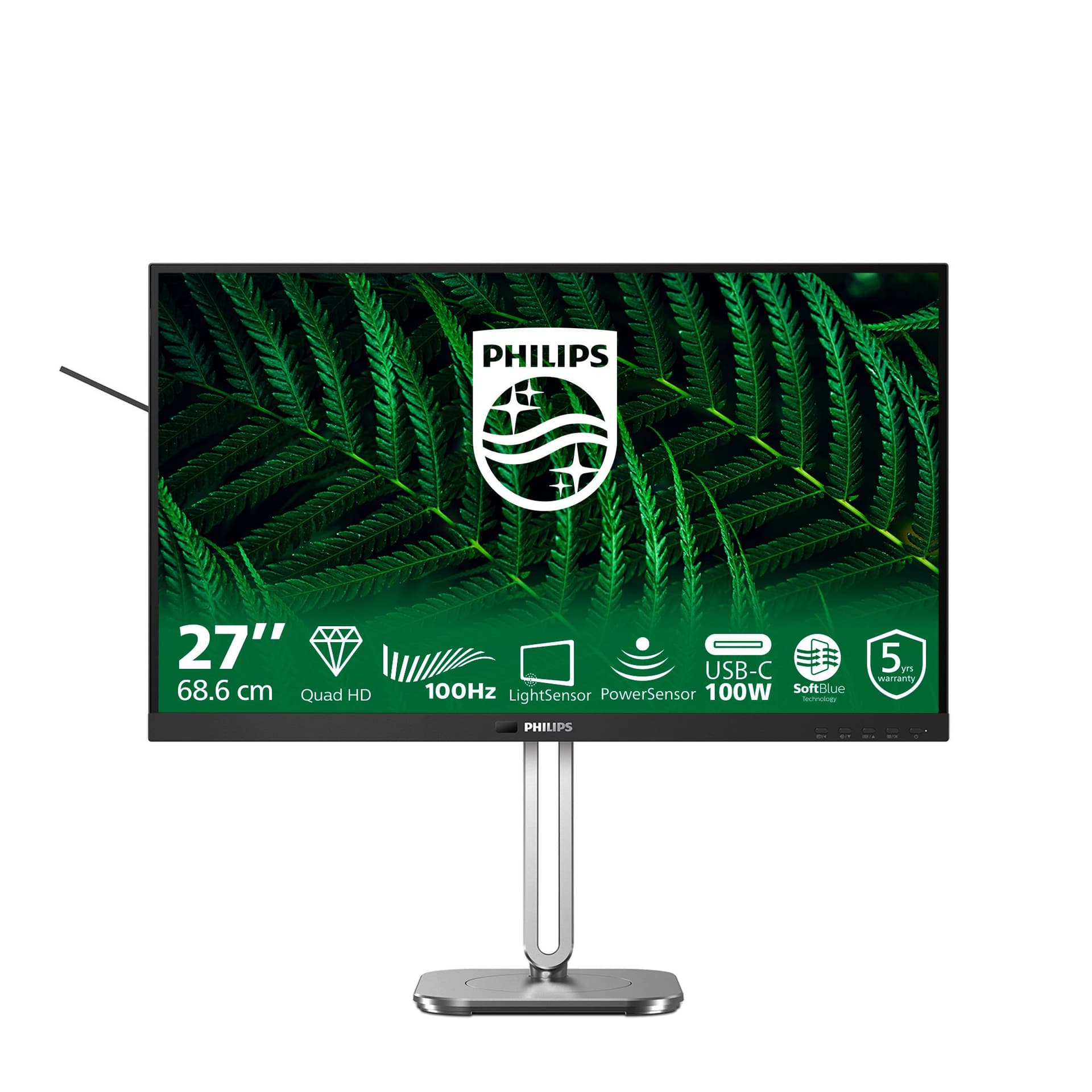 Philips Serie 5000 27B2G5601/00 Monitor PC 68,6 cm [27] 2560 x 1440 Pixel Quad HD LCD Nero (27 27B2G5601/00 Monitor - 27 Black LCD Monitor Height Adjustable DisplayPort USB and HDMI)
