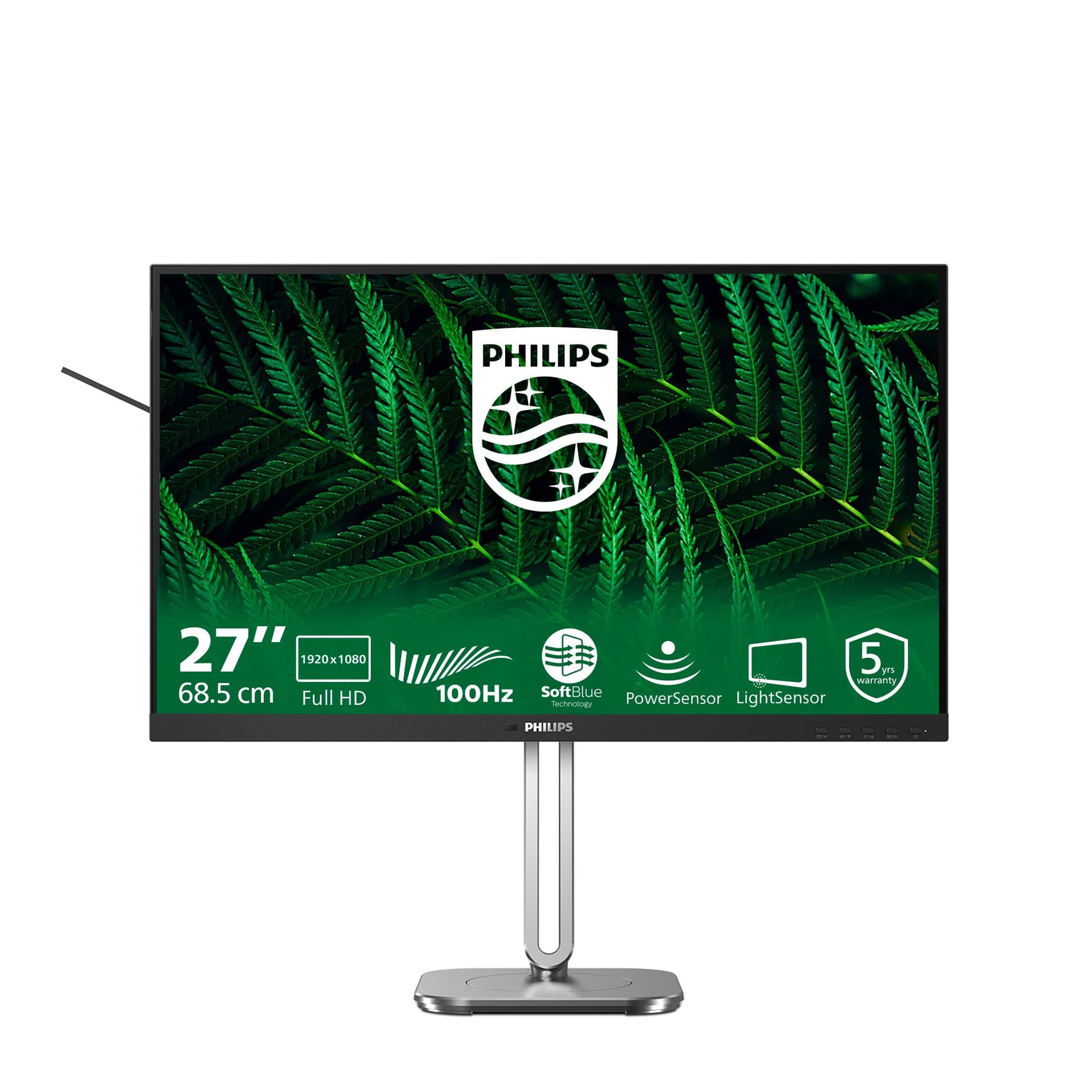 Philips Serie 5000 27B2G5200/00 Monitor PC 68,6 cm [27] 1920 x 1080 Pixel Full HD LCD Antracite (27IN WLED IPS 1920X1080 16:9 - 4MS 1000:1 HDMI/DP/USB-C)