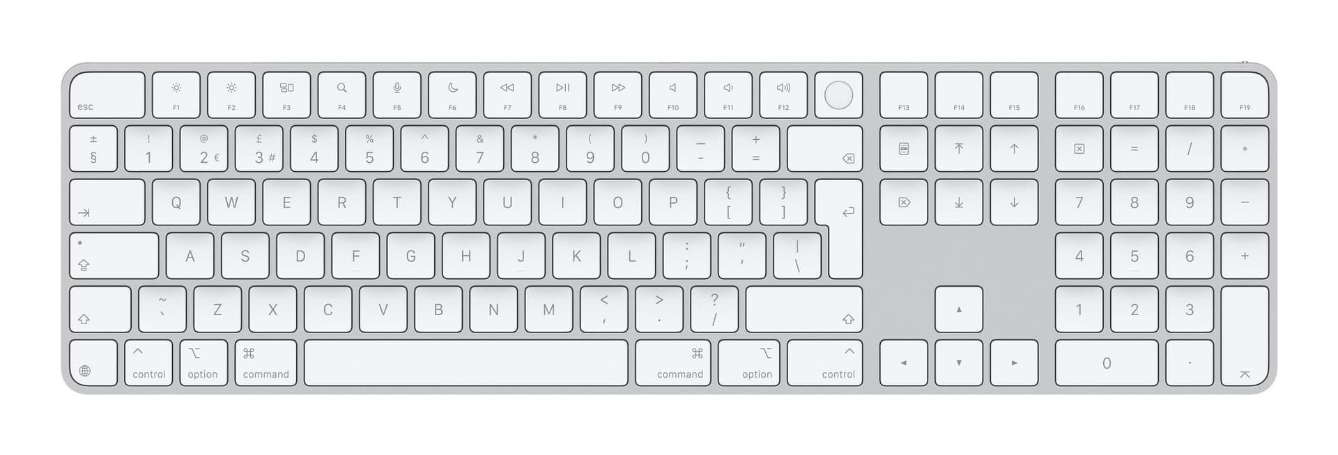 Apple Magic tastiera Universale USB + Bluetooth QWERTY Inglese UK Bianco (MAGIC KEYBOARD NUMERIC - BRITISH ENGLISH WHITE) - Versione UK