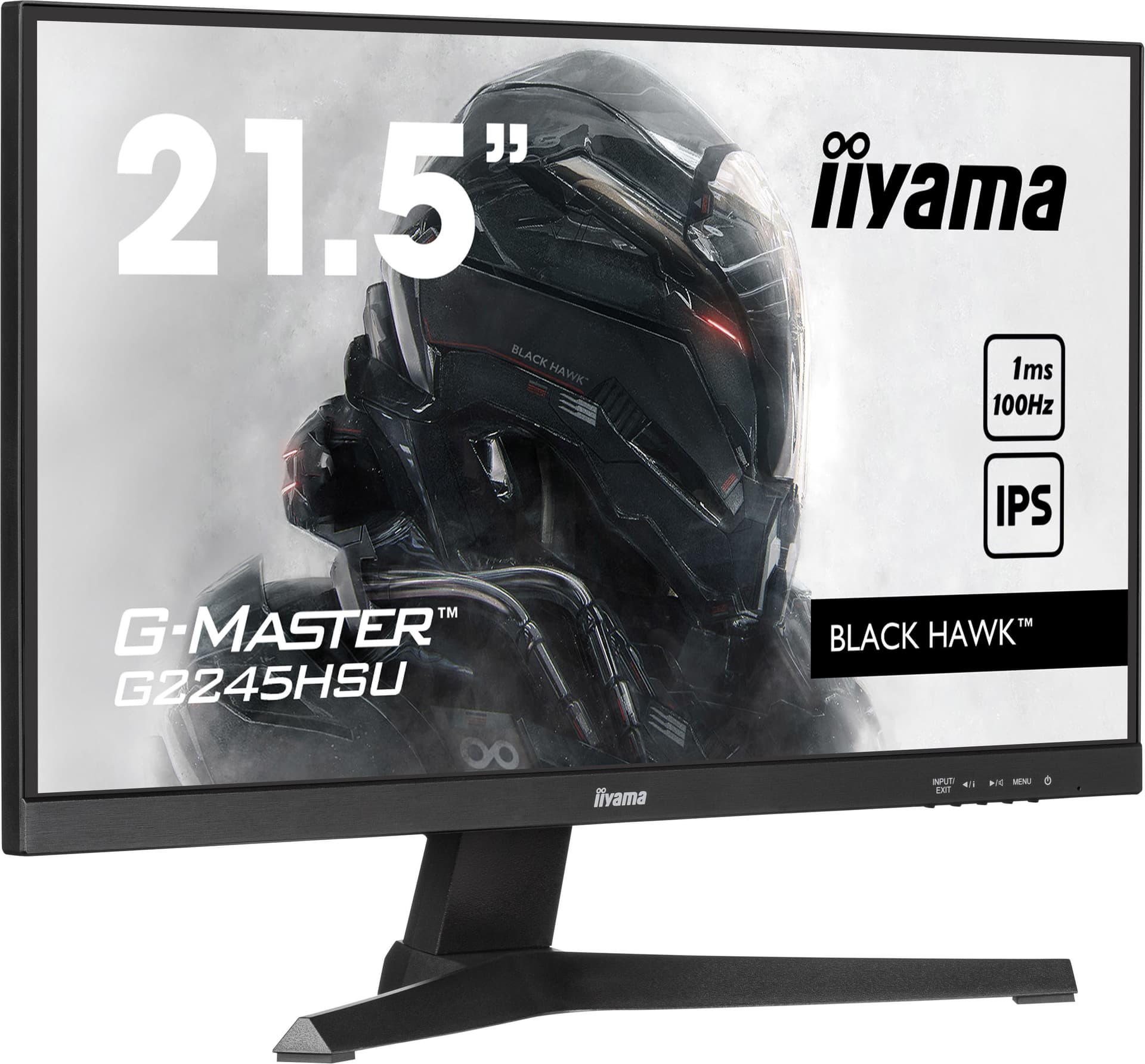 iiyama G-MASTER G2245HSU-B2 Monitor PC 54,6 cm [21.5] 1920 x 1080 Pixel Full HD LED Nero (iiyama G-MASTER G2245HSU-B2 22 inch IPS Gaming Monitor, Full HD, 1ms, HDMI, DisplayPort, USB Hub, Freesync, 100Hz, Speakers, Black, Internal PSU, VESA)