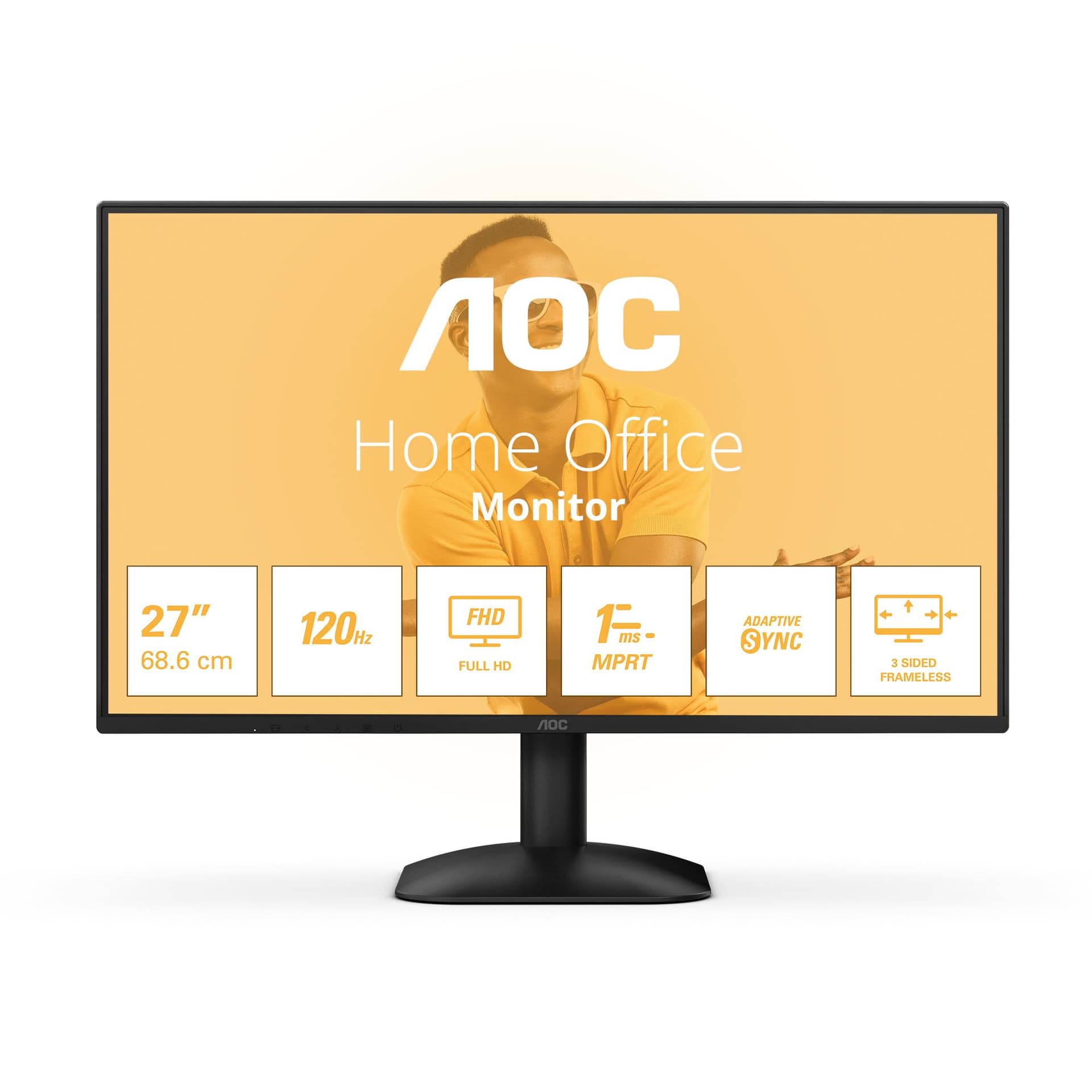 AOC B3 27B31H Monitor PC 68,6 cm [27] 1920 x 1080 Pixel Full HD Nero (AOC 27B31H - Monitor a LED - 27 - 1920 x 1080 Full HD [1080p] @ 120 Hz - IPS - 300 cd/mÂ² - 1500:1 - 1 ms - HDMI, VGA - nero)