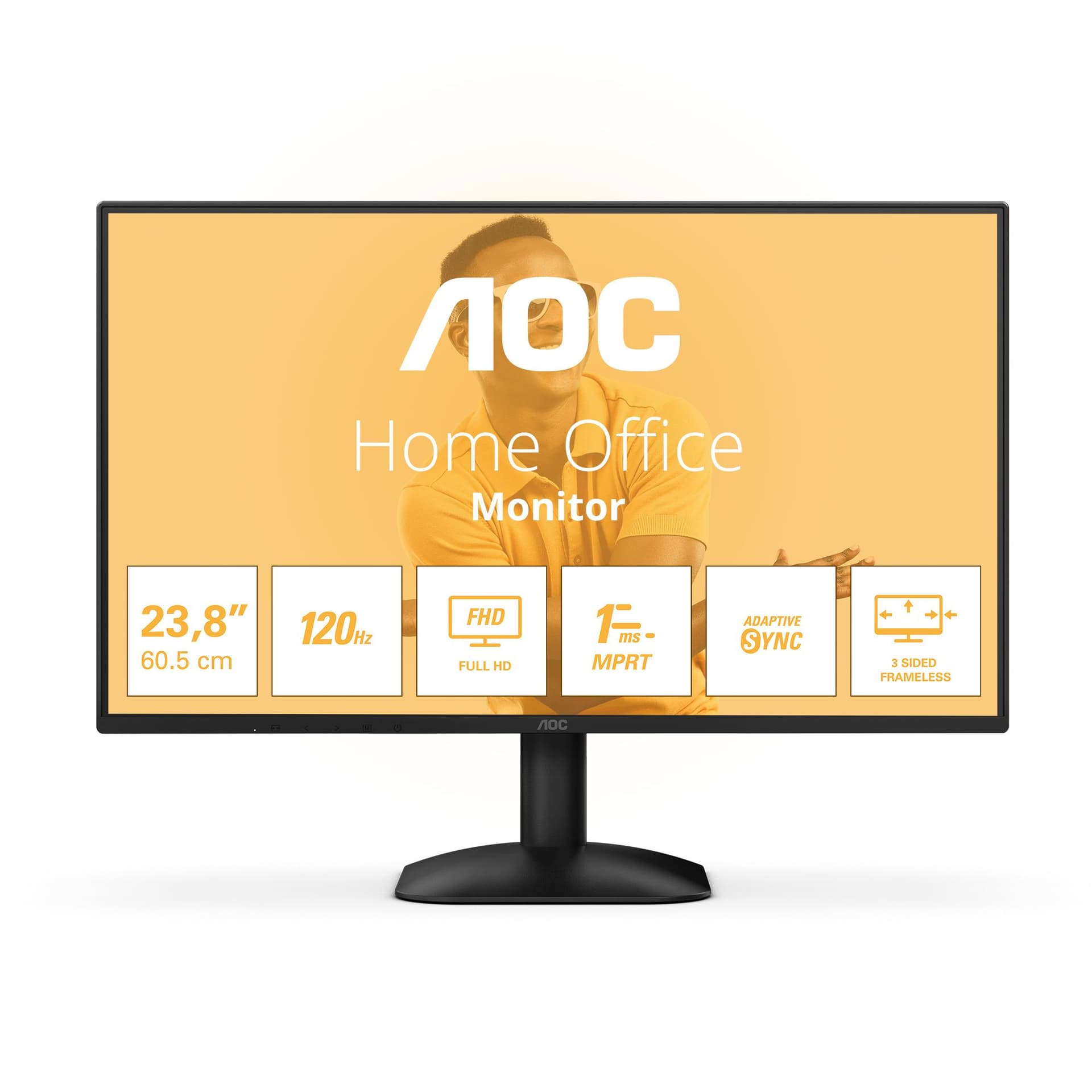 AOC 24B31H Monitor PC 60,5 cm [23.8] 1920 x 1080 Pixel Full HD Nero (AOC 24B31H - Monitor a LED - 24 [23.8 visualizzabile] - 1920 x 1080 Full HD [1080p] @ 120 Hz - IPS - 300 cd/mÂ² - 1500:1 - 1 ms - HDMI, VGA - nero)