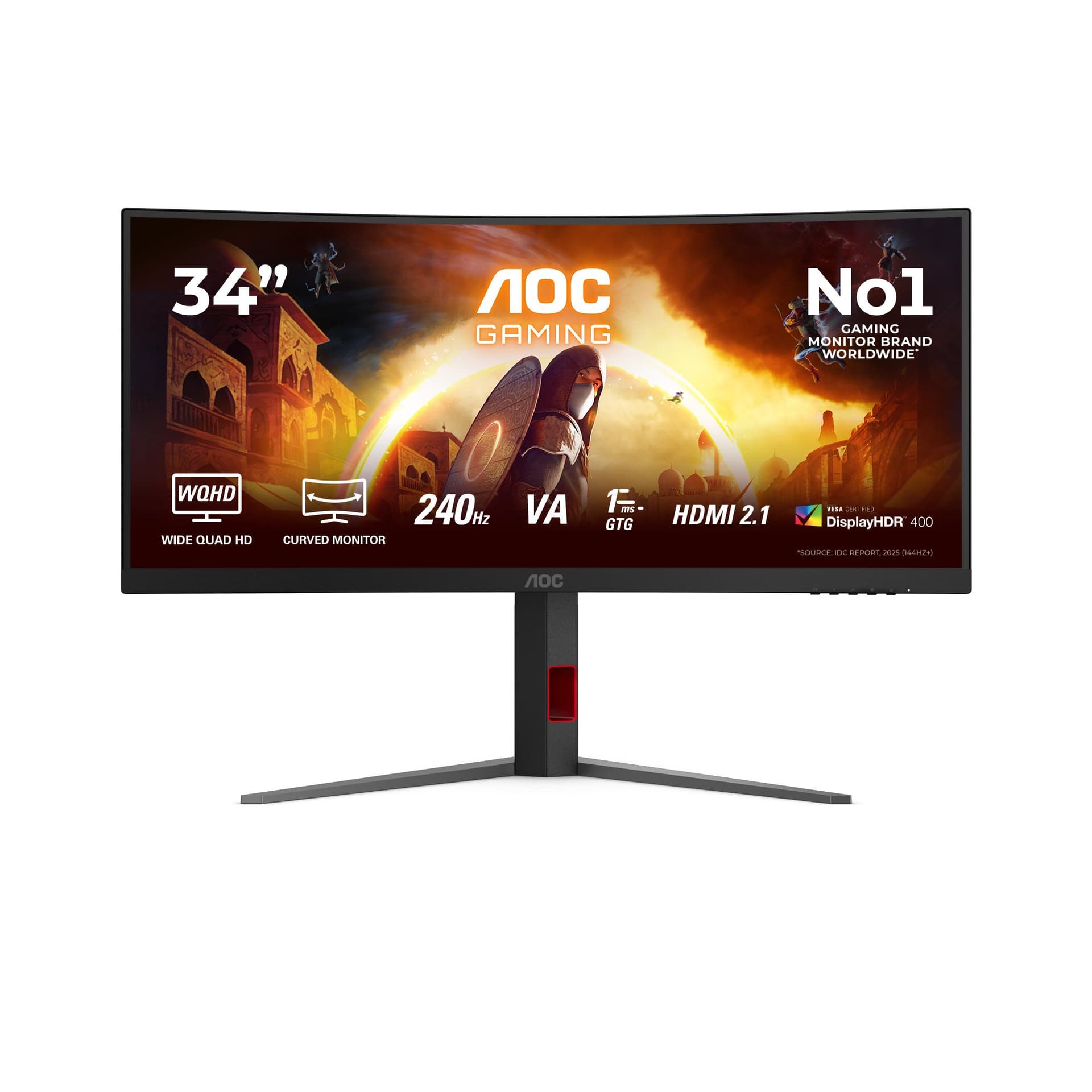 AOC G4 CU34G4Z Monitor PC 86,4 cm [34] 3440 x 1440 Pixel Wide Quad HD LED Nero, Rosso (AOC 34 VA CURVED MONITOR CU34G4Z)