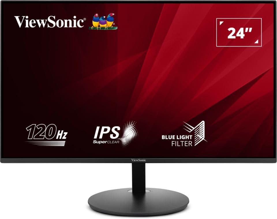 Viewsonic VA VA24E1-H Monitor PC 61 cm [24] 1920 x 1080 Pixel Full HD LED Nero (VA24E1-H 23.8IN IPS FHD 120HZ - 250NIT 5MS GTG VGA+HDMI1.4 BLACK)