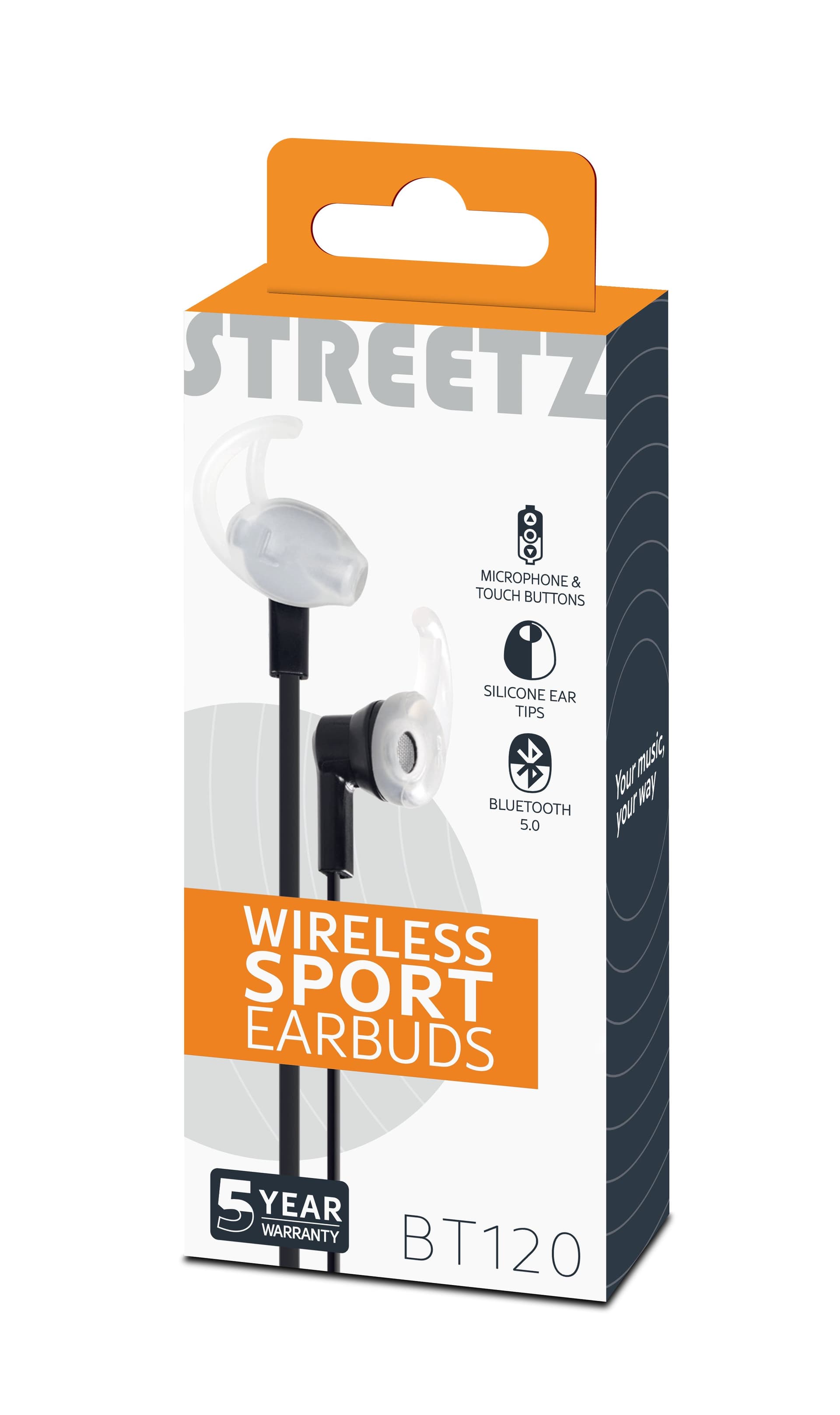 Streetz HL-BT303 cuffia e auricolare Wireless In-ear Chiamate/Musica/Sport/Tutti i giorni Bluetooth Nero (Streetz HL-BT303 - Ã¸reproptelefoner me)