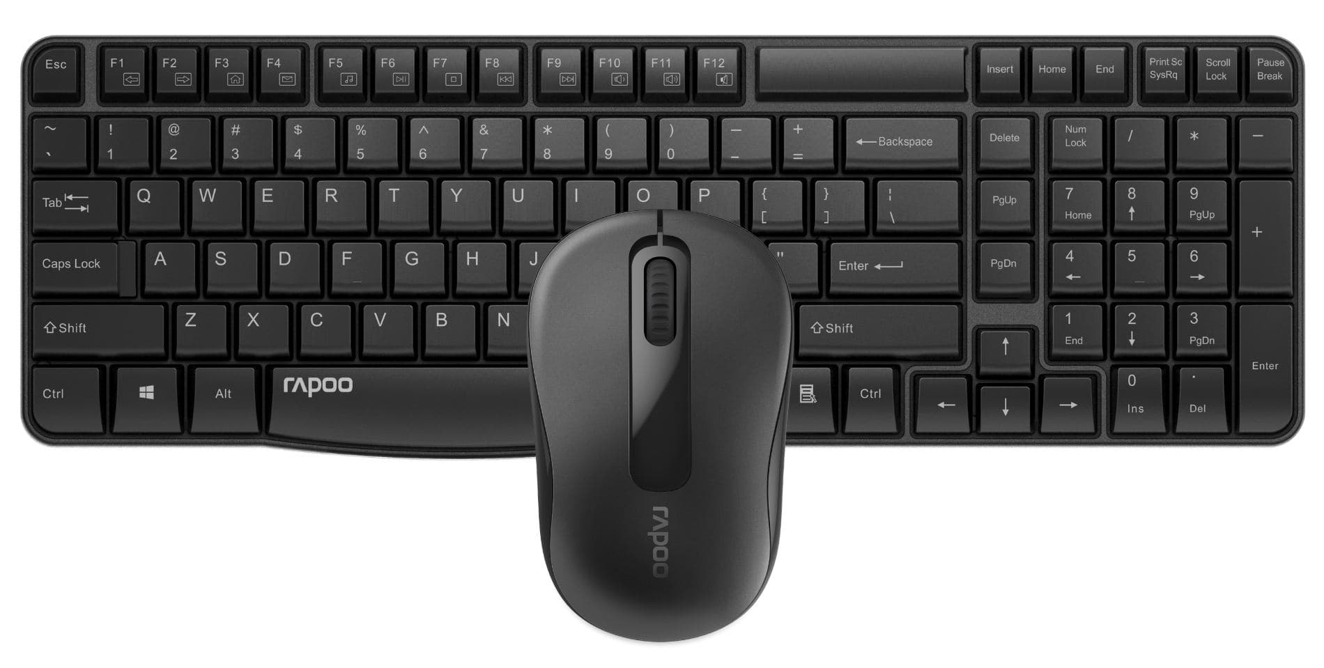 Rapoo X1800S tastiera Mouse incluso Universale RF Wireless Nordic Nero (Rapoo X1800 - tastatur og mus-sÃ¦t - so)