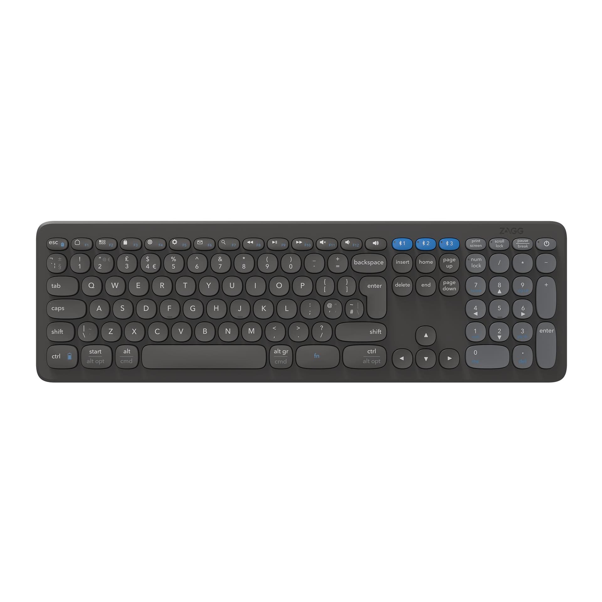 ZAGG Pro Keyboard 17 tastiera Universale Bluetooth QWERTY Nordic Nero (ZAGG - tastatur - Nordisk)