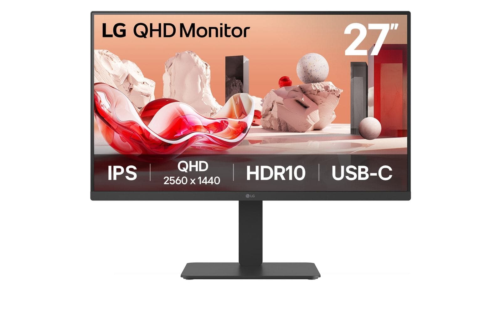LG 27BA65QB-B.AEU Monitor PC 68,6 cm [27] 2560 x 1440 Pixel Wide Quad HD LED Nero (LG 27BA65QB-B - Monitor a LED - 27 - 2560 x 1440 WQHD @ 100 Hz - IPS - 350 cd/mÂ² - 1000:1 - HDR10 - 5 ms - HDMI, DisplayPort, USB-C - altoparlanti)