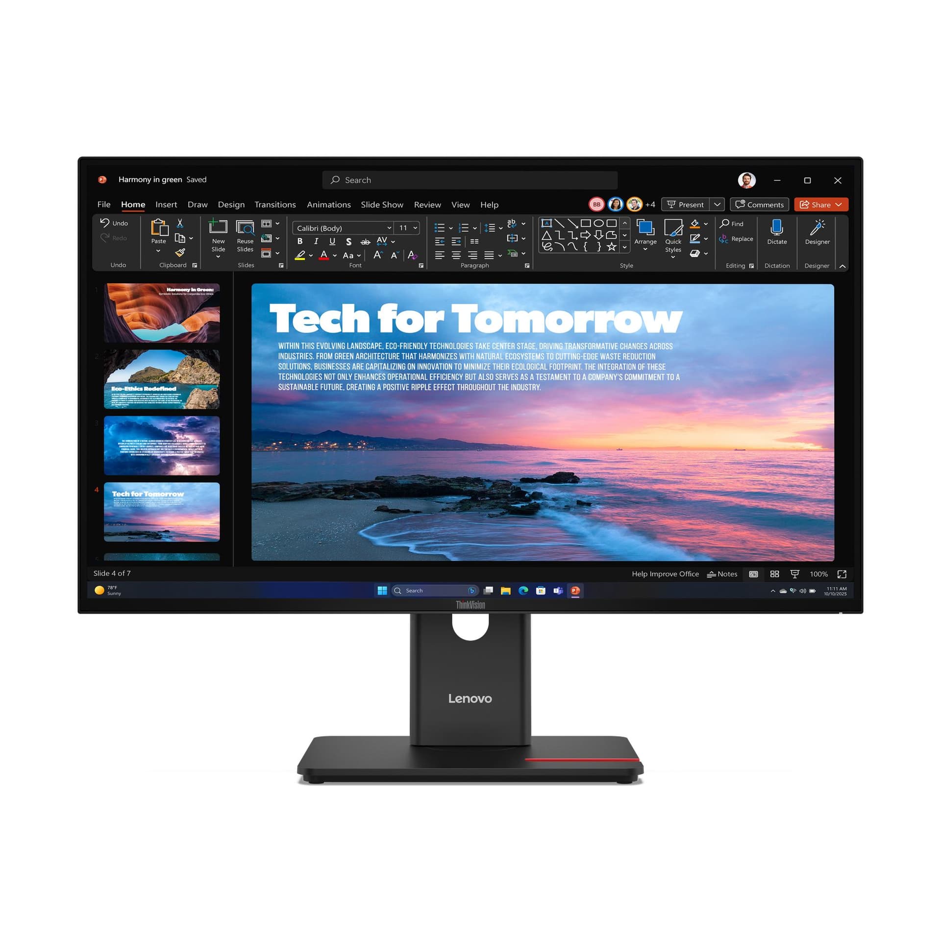Lenovo ThinkVision T27QD-40 Monitor (Lenovo ThinkVision T27qd-40 - LED monitor - 27 - 2560 x 1440 QHD @ 120 Hz - IPS - 350 cd/mÂ² - 1500:1 - 4 ms - HDMI, DisplayPort, USB-C - eclipse black)