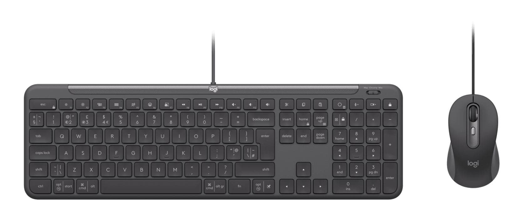 Logitech Signature Slim Combo MK620 for Business tastiera Mouse incluso Ufficio USB QWERTY Inglese UK Grafite (WIRED COMBO MK620 FOR BUSINESS - GRAPHITE - UK - INTNL-973) - Versione UK
