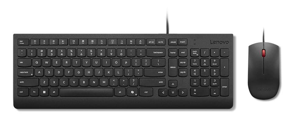 Lenovo 4X31R64446 tastiera Mouse incluso Universale USB Nordic Nero (Essential Wired Combo - [Nordic] keyboard Mouse - included Universal USB Black - Warranty: 12M)