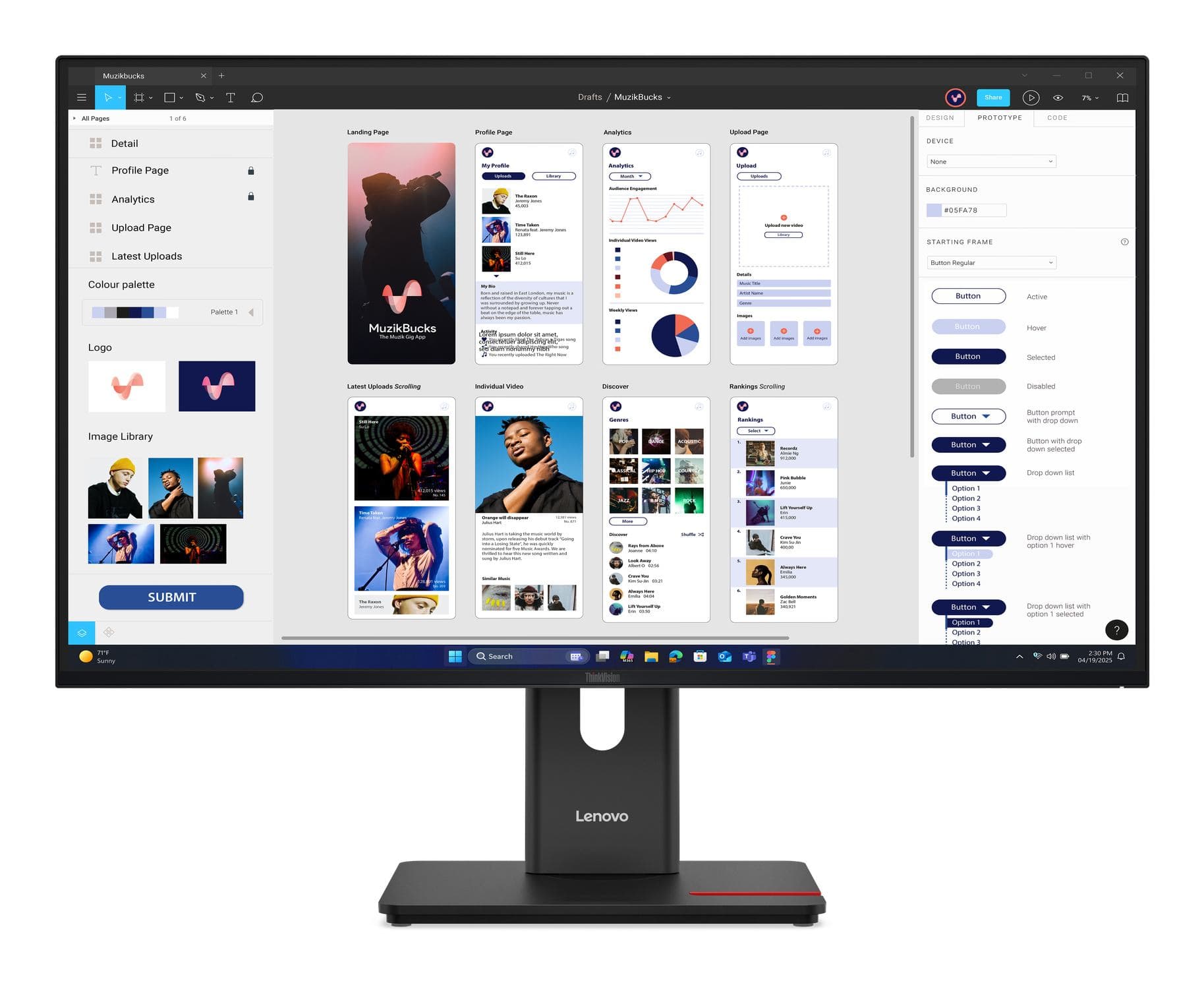 Lenovo ThinkVision T32UD-40 Monitor (T32UD-40 31.5 4K UHD IPS 16:9 - 350CD/M L/T/P/S ENET USB-C)