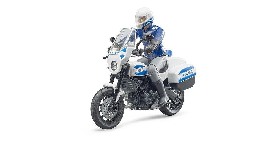 BRUDER Ducati Scrambler bworld Moto della polizia (BRUDER bworld Scrambler Ducati police.)