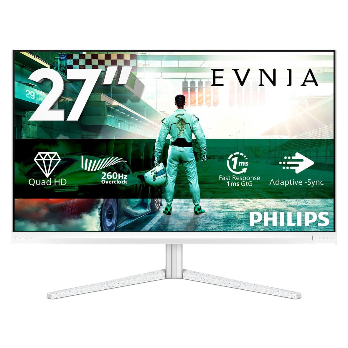 Philips Evnia 27M2N3501PA/00 Monitor PC 68,6 cm [27] 2560 x 1440 Pixel Quad HD LCD Bianco (Philips Evnia 3000 27M2N3501PA - LED monitor - gaming - 27 - 2560 x 1440 QHD @ 260 Hz - IPS - 1000:1 - HDR10 - 0.3 ms - 2xHDMI, DisplayPort - speakers - white)