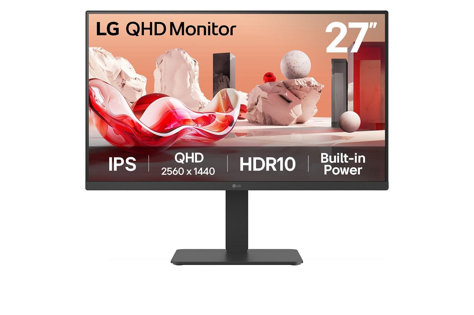 LG 27BA54QB-B.AEU Monitor PC 68,6 cm [27] 2560 x 1440 Pixel 2K LCD Nero (LG 27BA54QB-B - Monitor LCD - 27 - 2560 x 1440 QHD @ 75 Hz - IPS - 350 cd/mÂ² - 1000:1 - HDR10 - 5 ms - 2xHDMI, DisplayPort - altoparlanti)