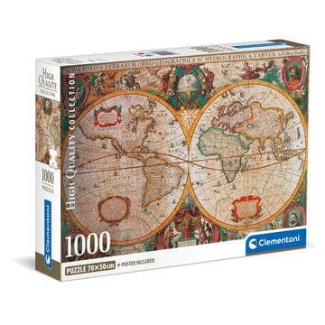 Clementoni Old map Puzzle 1000 pz Mappe (1000 Compact Mappa An)