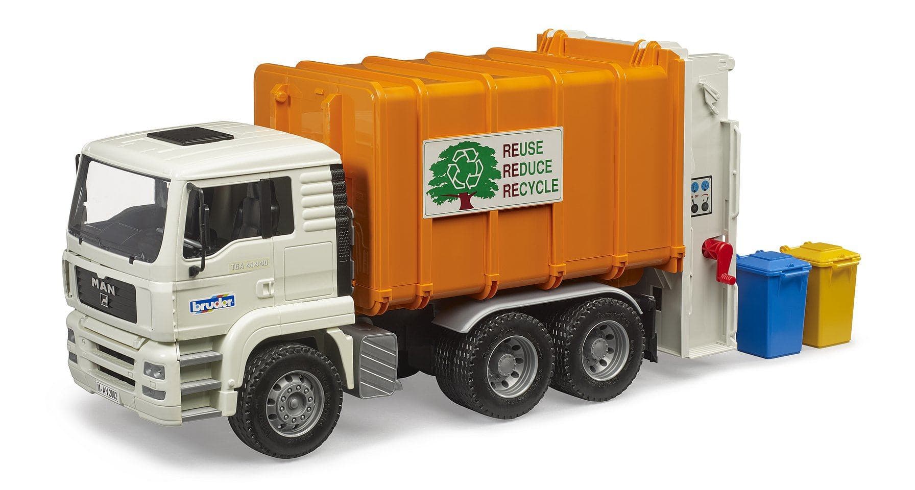 BRUDER Camion dei rifiuti a caricamento posteriore MAN TGA (BRUDER MAN TGA garbage truck rear load)