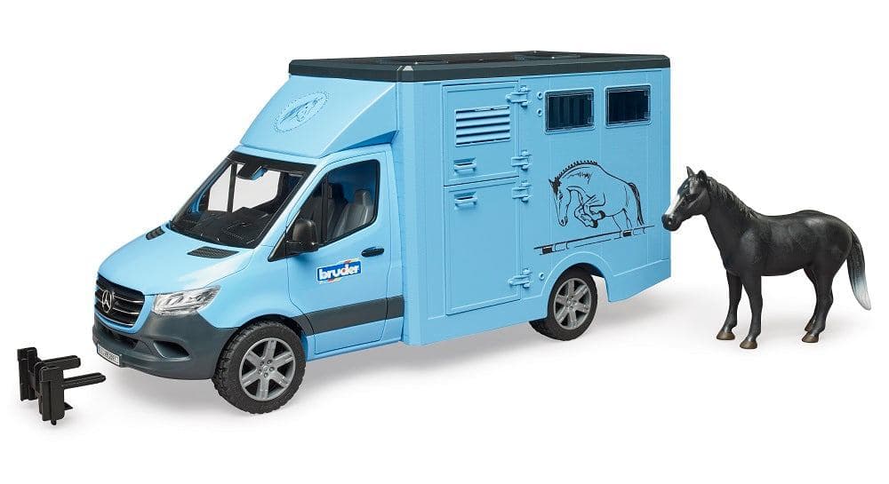 BRUDER MB Sprinter camion per trasporto animali 1 cavallo (Bruder MB Sprinter animal transporter)