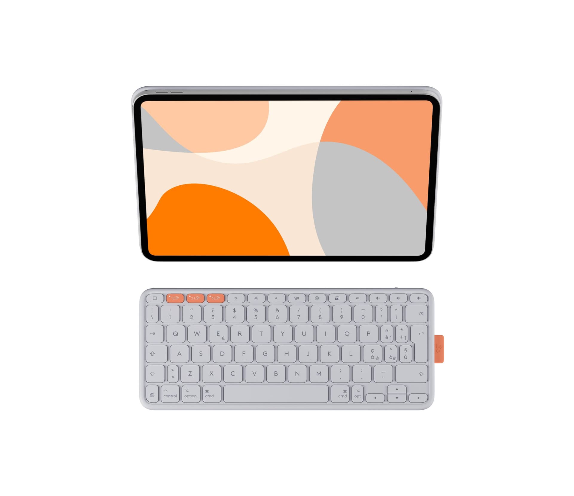 Logitech Flip Folio QWERTY Italiano Bluetooth Grigio chiaro (Logitech Flip Folio - Custodia tastiera e carta - full size - senza fili - Bluetooth 5.1 LE - QWERTY - italiana - grigio pallido - per Apple 10.9-inch iPad Air [5th generation], 11-inch iPa