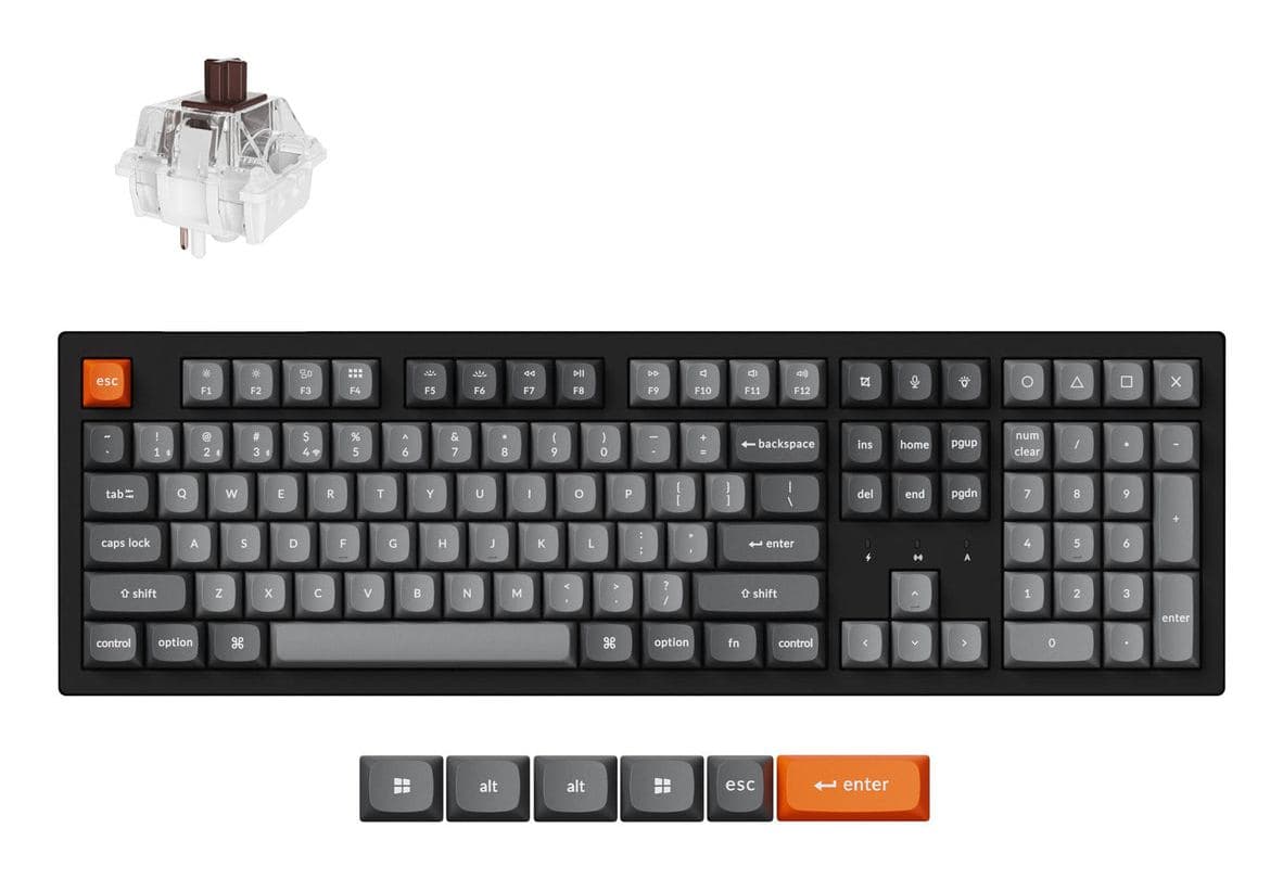 Keychron K10 Max tastiera Universale USB + RF Wireless + Bluetooth QWERTY Nordic Nero (Keychron K10 MAX Wireless TriMode Hot)