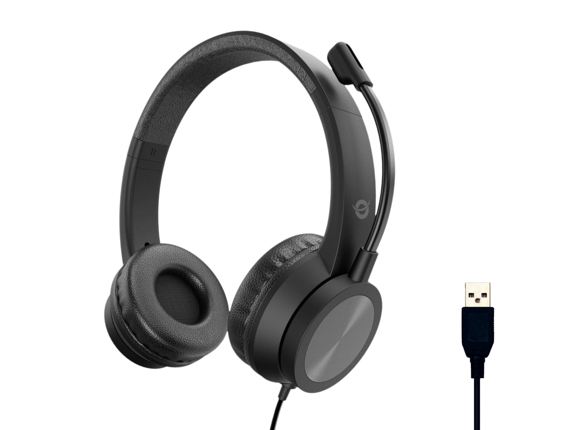 Conceptronic POLONA05B cuffia e auricolare Cablato A Padiglione Business/Everyday USB tipo A Nero (Stereo Usb Headset, Noise - Cancelling Microphone - Warranty: 12M)