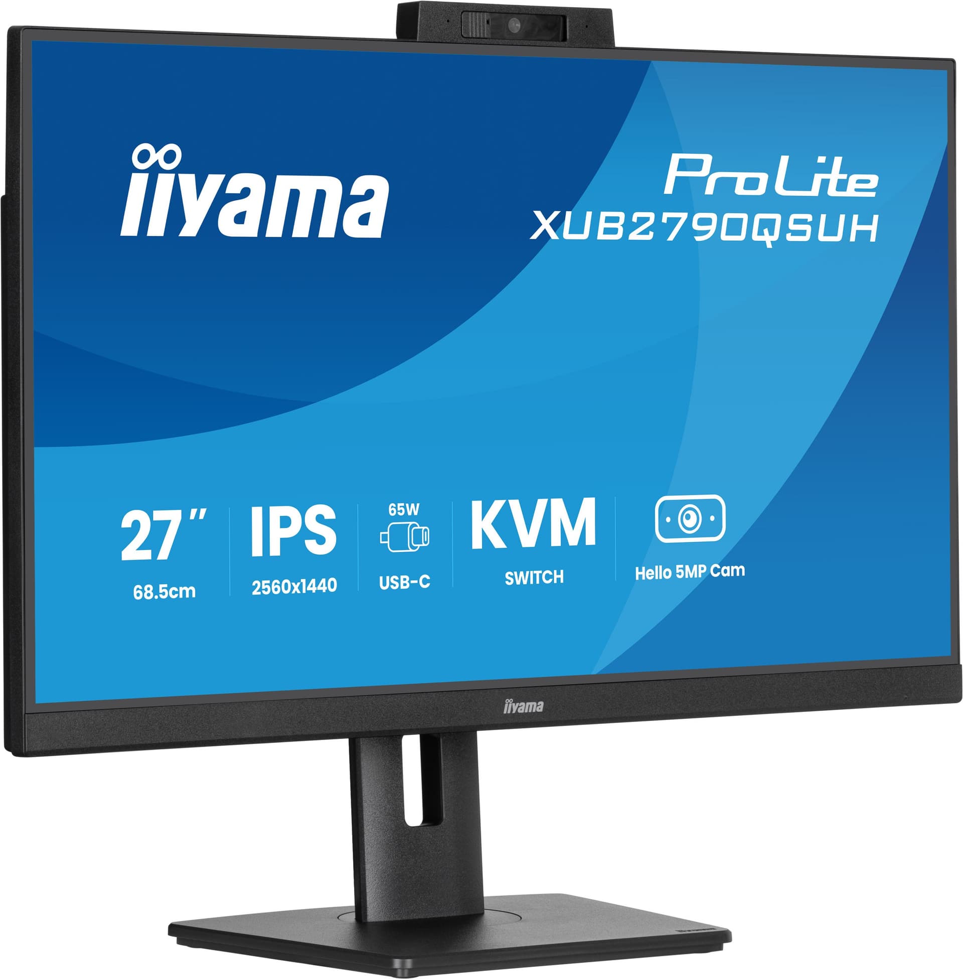 iiyama ProLite XUB2790QSUH-B2 Monitor PC 68,6 cm [27] 2560 x 1440 Pixel Quad HD LED Nero (iiyama ProLite XUB2790QSUH-B2 - Monitor a LED - 27 - 2560 x 1440 QHD @ 100 Hz - IPS - 250 cd/mÂ² - 1300:1 - 0.4 ms - HDMI, DisplayPort, USB-C - altoparlanti - n