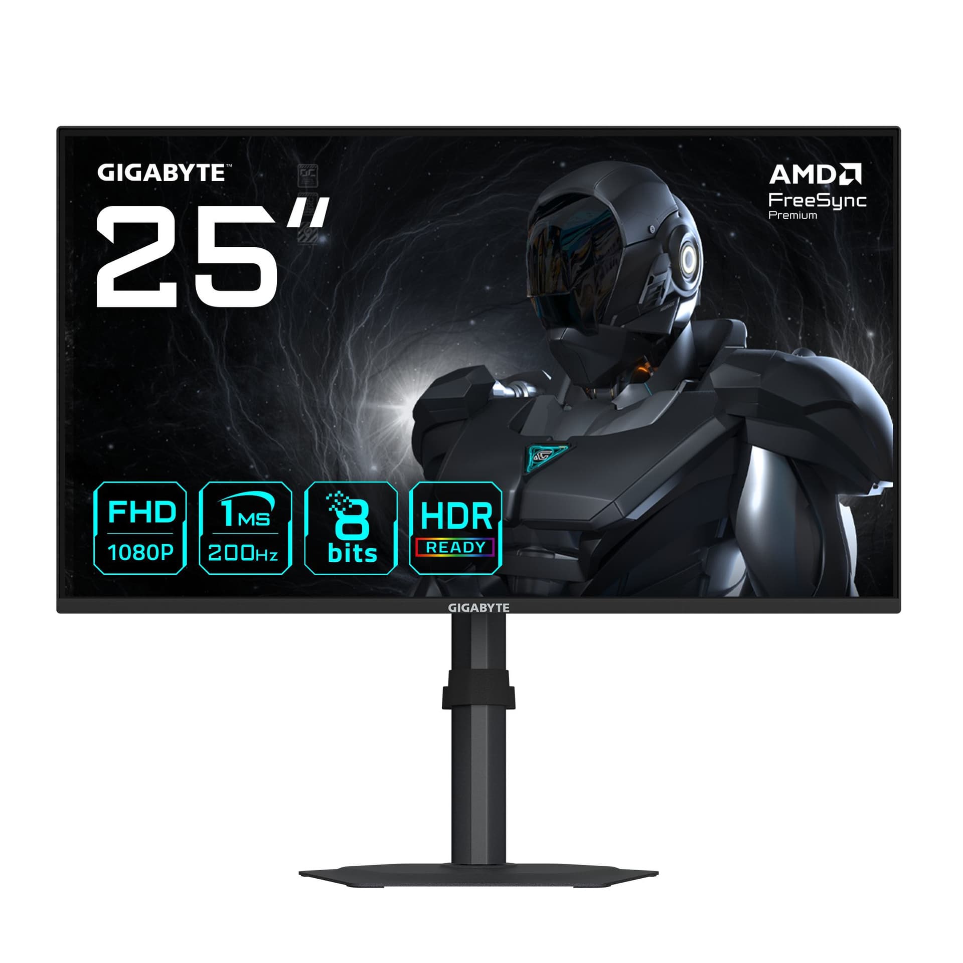 GIGABYTE G25F2 Monitor Gaming 24,5 FHD – 1920 x 1080, 200Hz, 1ms, 300 cd/m², DisplayHDR 10, HDMI 2.0, DisplayPort 1.4 (GIGABYTE Gaming Monitor 24,5 G25F2 EK)