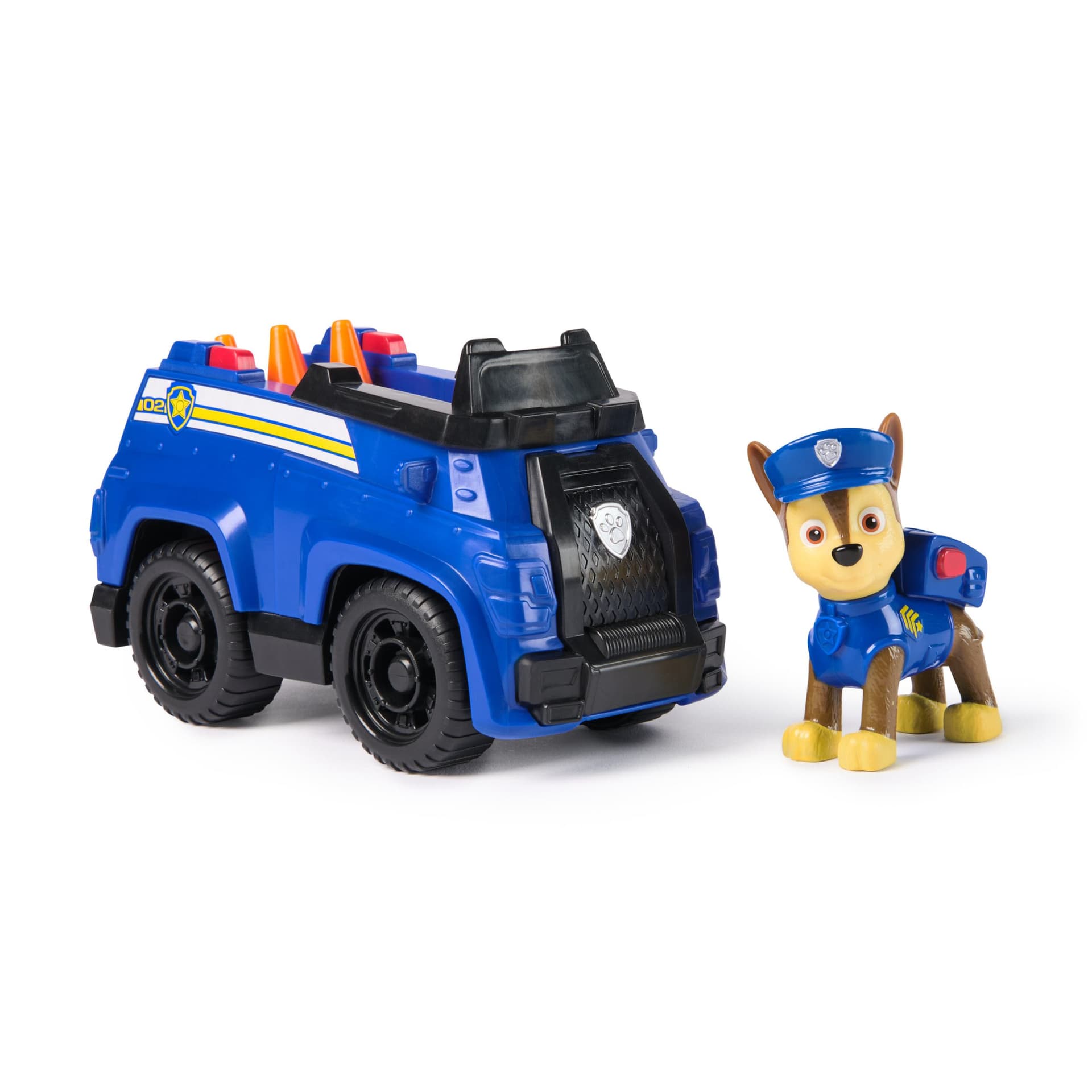 PAW Patrol , Macchina della Polizia di Chase con Personaggio Action Figure da Collezione, Auto di Pattuglia per Missioni di Salvataggio ad Adventure Bay, Giocattolo per Bambini e Bambine, 3+ Anni (PAW Patrol Chaseâs Patrol Cruiser)