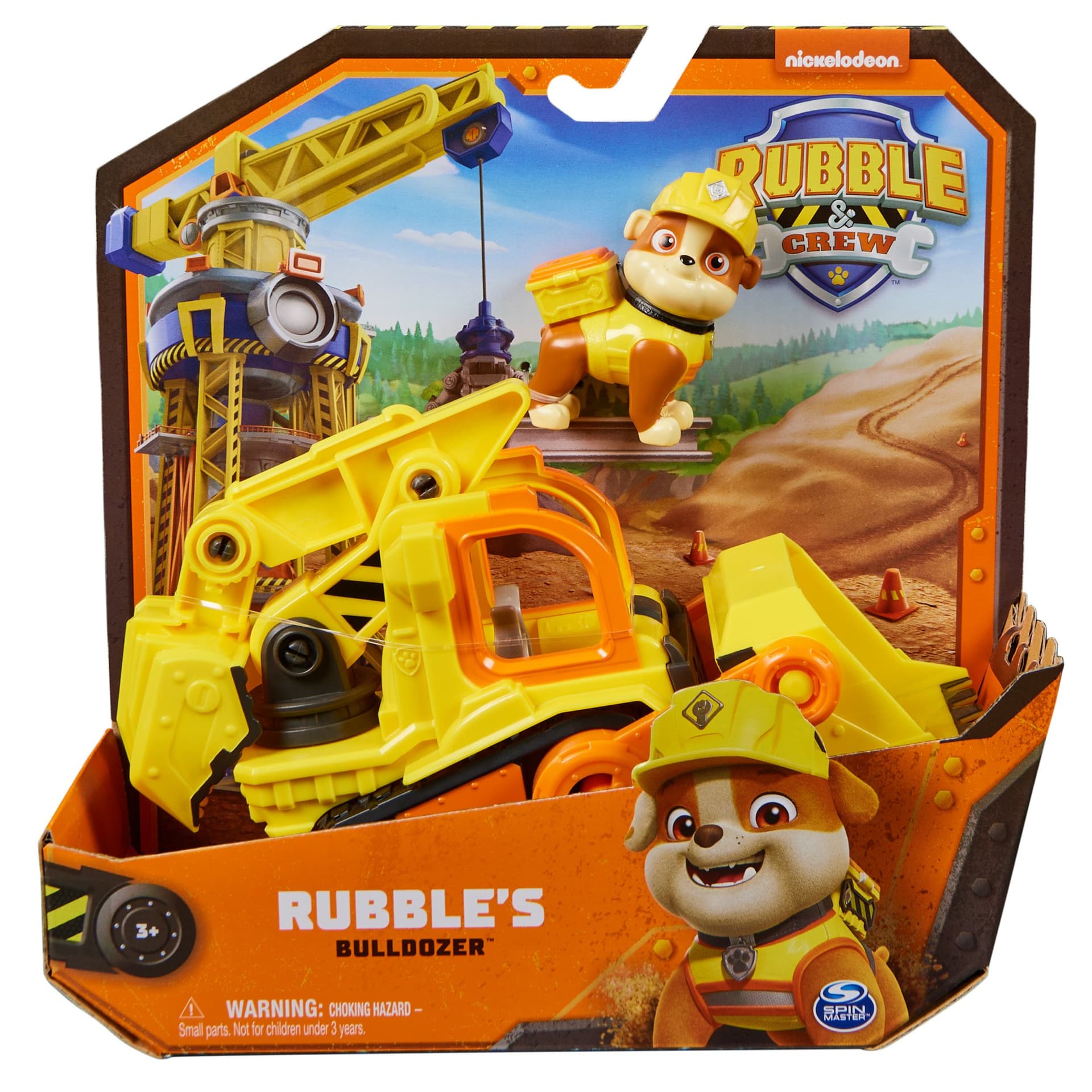 Rubble & Crew , Veicolo da lavoro di Rubble, Bulldozer giocattolo con parti mobili e personaggio da collezione, giocattoli per bambini dai 3 anni in su (Rubble & Crew Rubbleâs Bulldozer)
