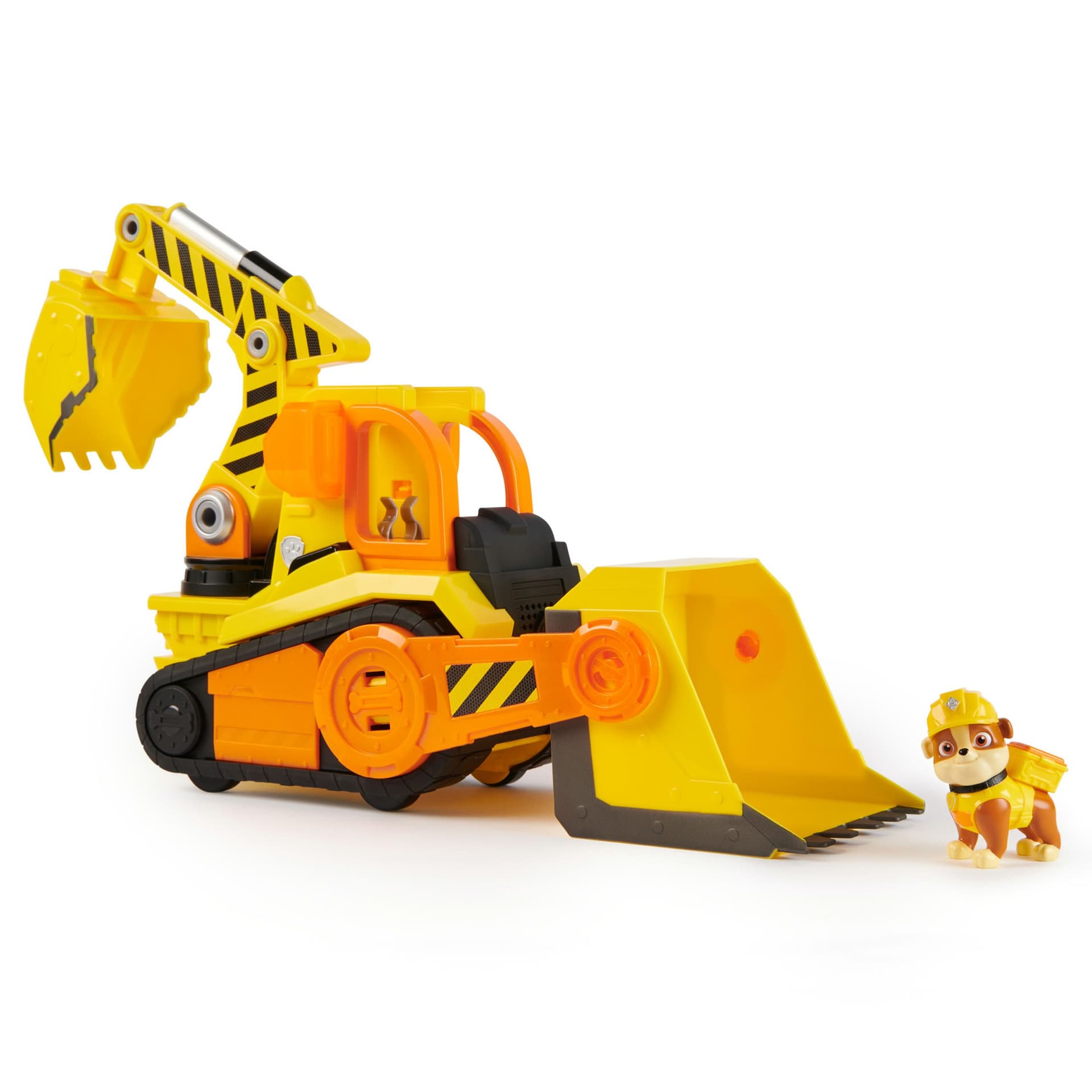 Rubble & Crew , Veicolo da lavoro Deluxe di Rubble, Bulldozer da cantiere con luci, suoni e personaggio, giocattoli per bambini e bambine dai 3 anni in su (Rubble & Crew Bark Yard Deluxe Bulldoz)