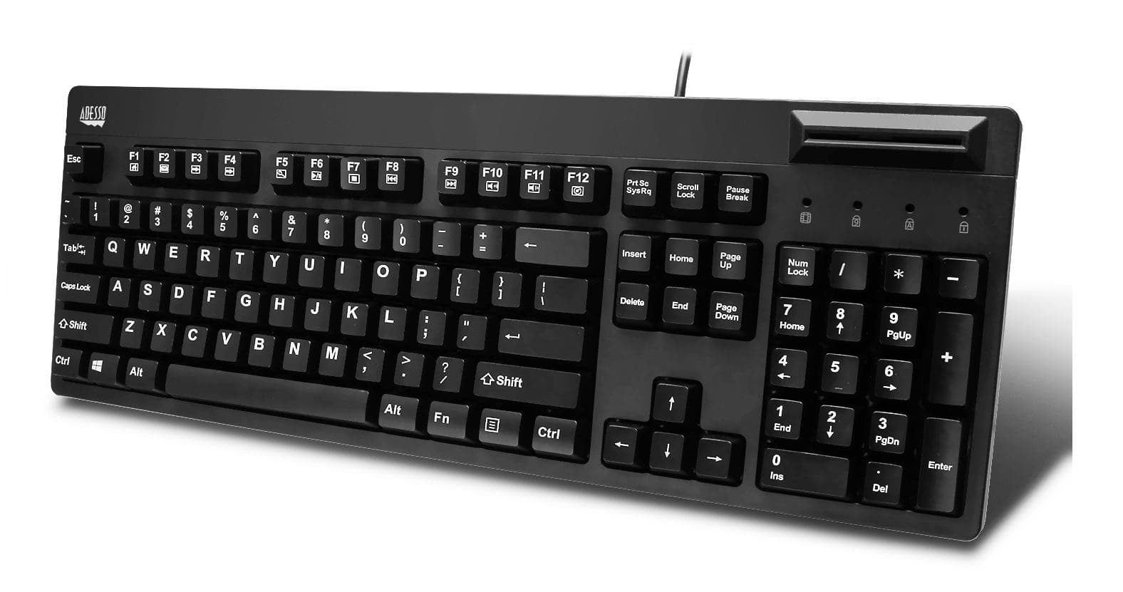 Adesso EasyTouch 630SB tastiera Ufficio USB QWERTY Inglese UK Nero (WIRED ANTI-MICROBIAL SECURITY - CARD USB A KB) - Versione UK